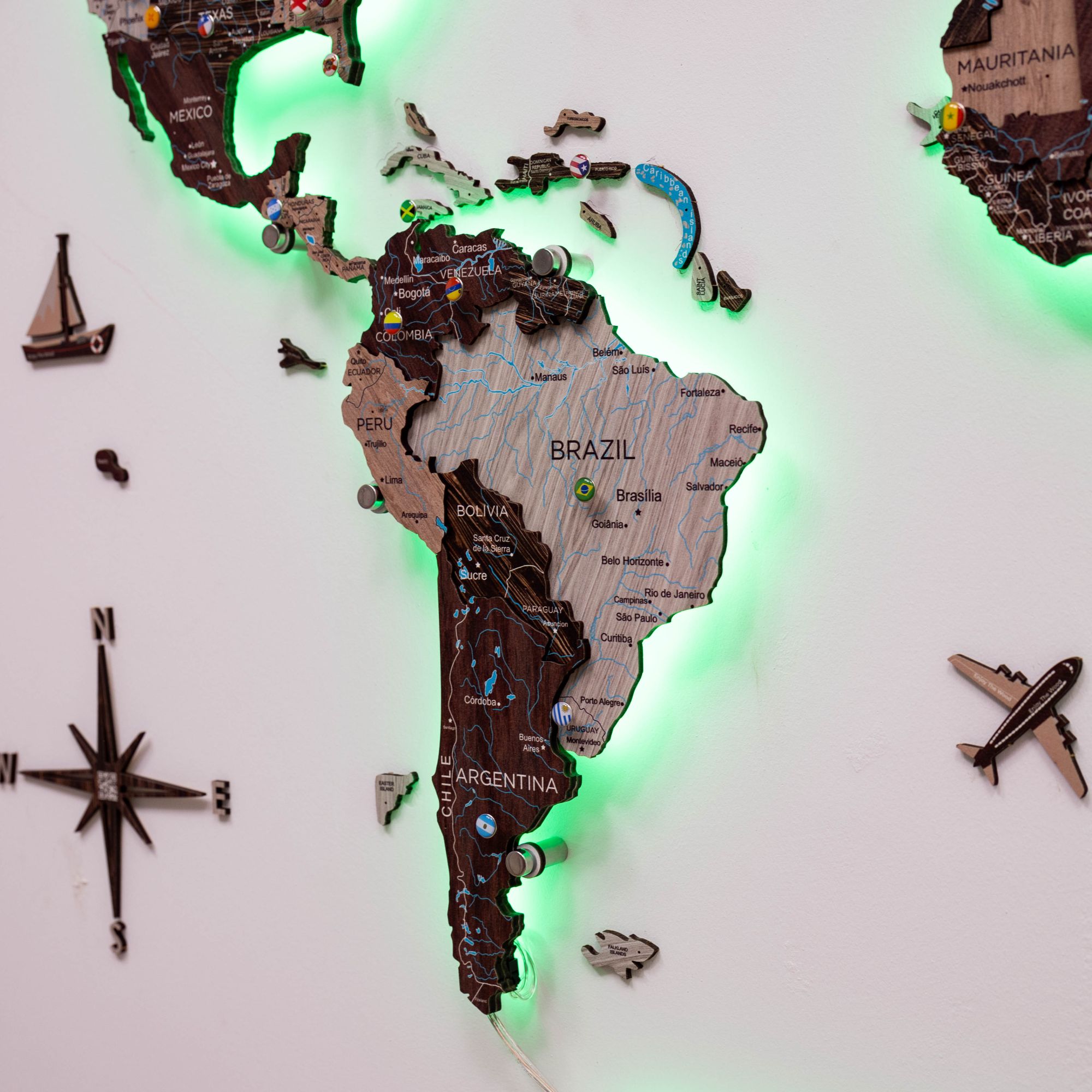 light up world map
