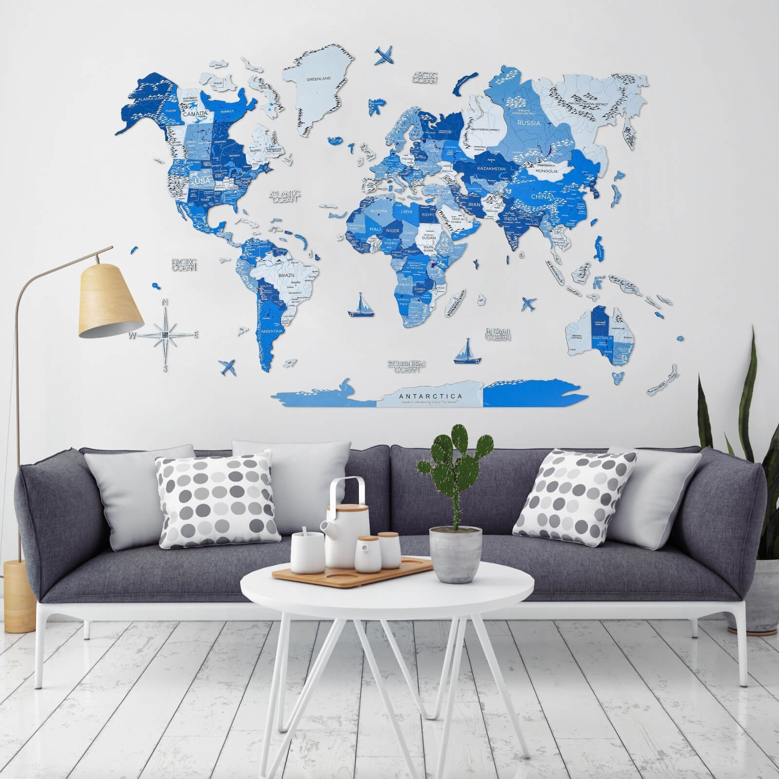 azur map wooden 3d