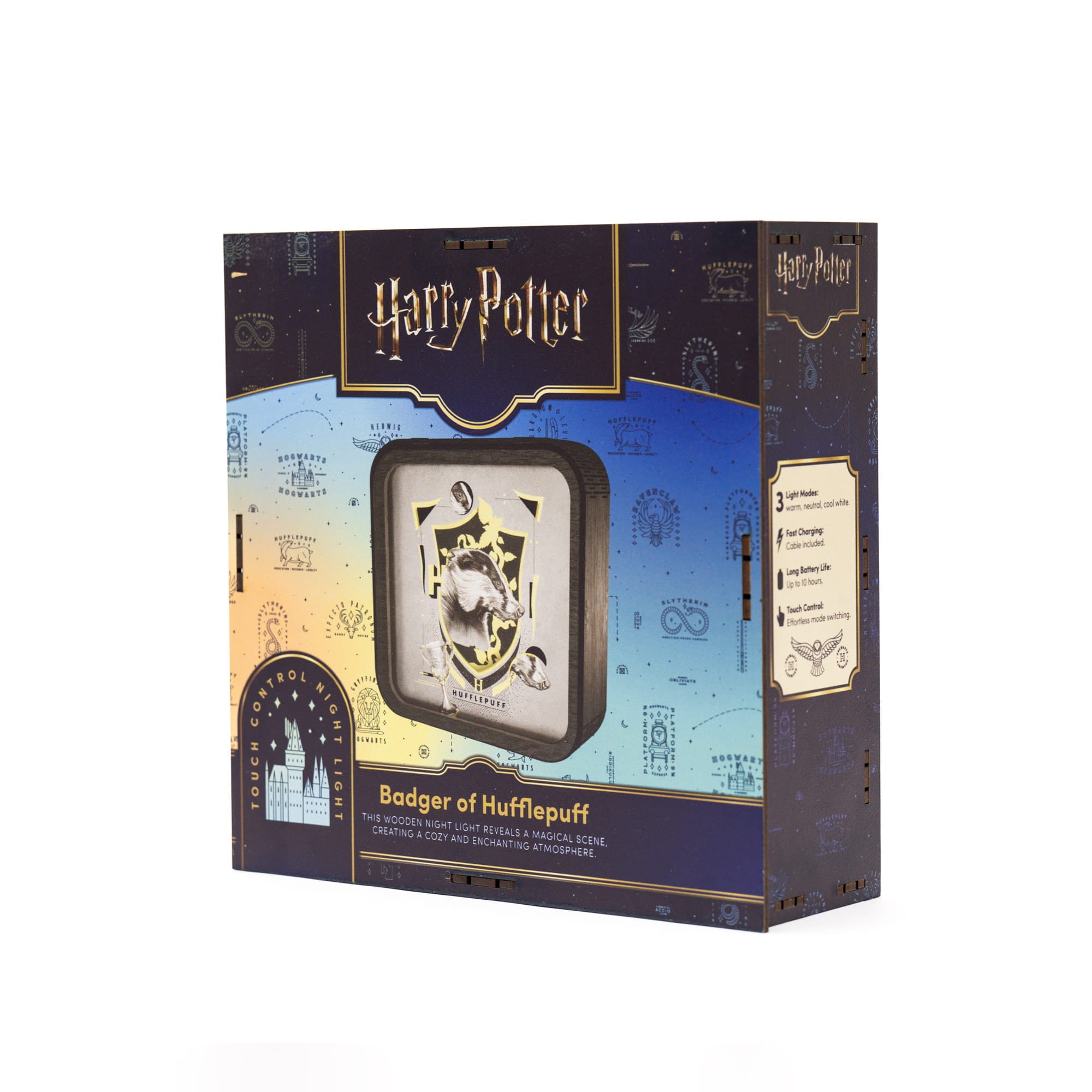 Wooden Acrylic Harry Potter Night Light - Badger of Hufflepuff by Enjoy The Wood