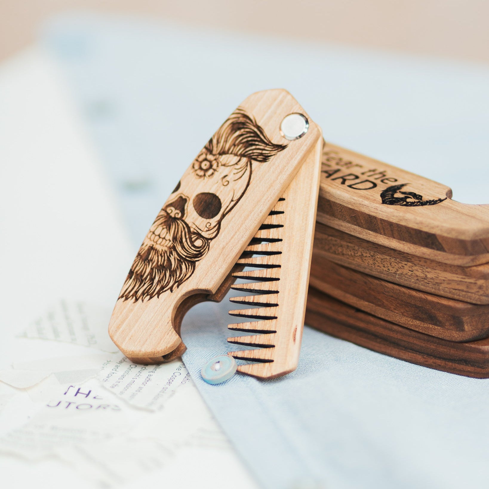 Beard Comb – Sugar Skull