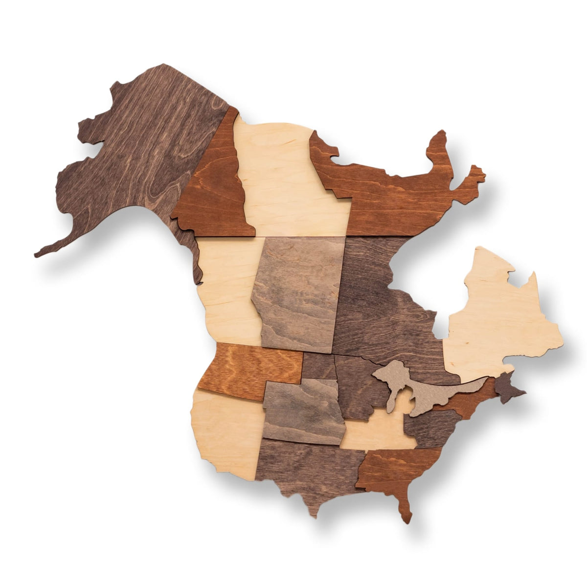 wooden map of the world