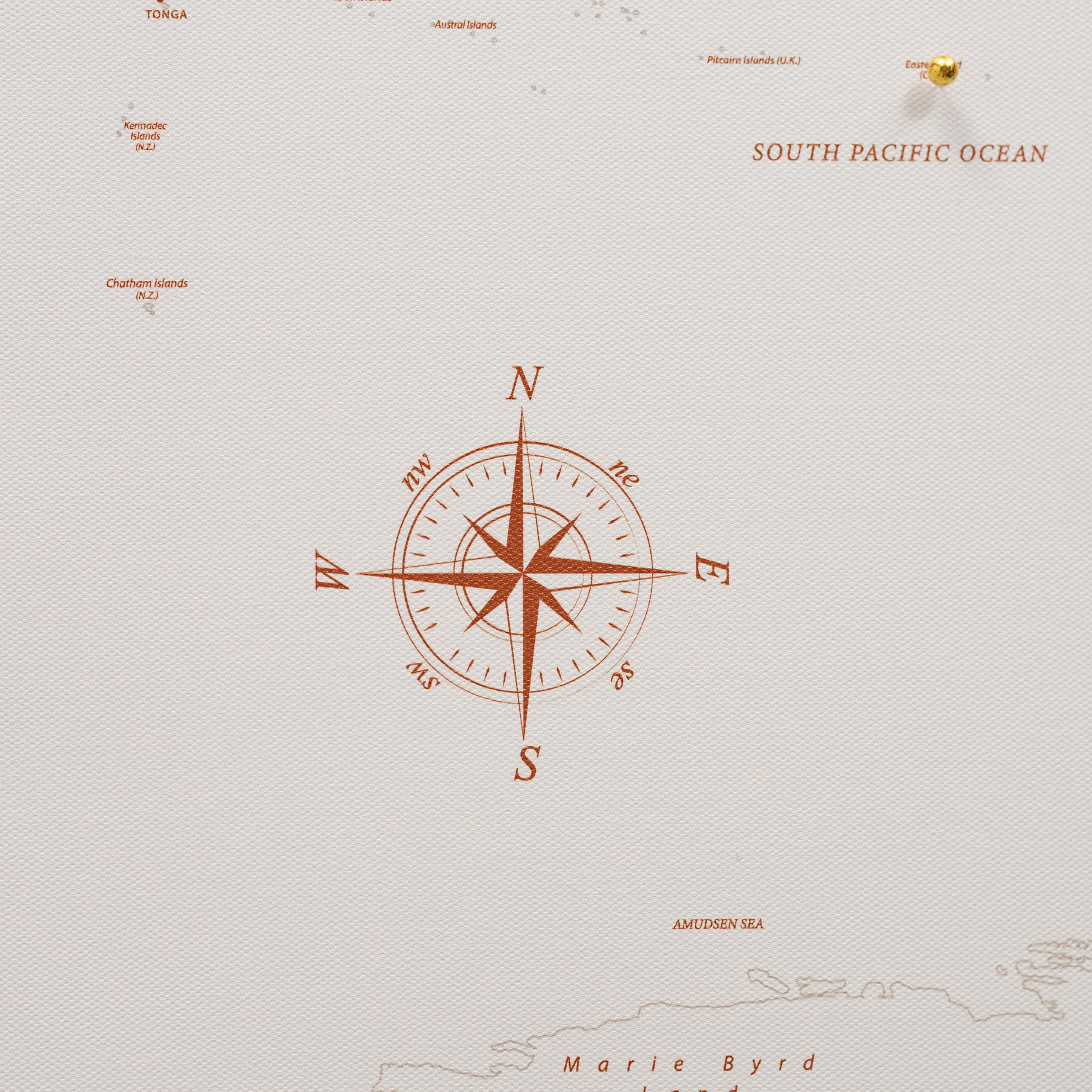 Mapa del mundo sobre lienzo - Beige