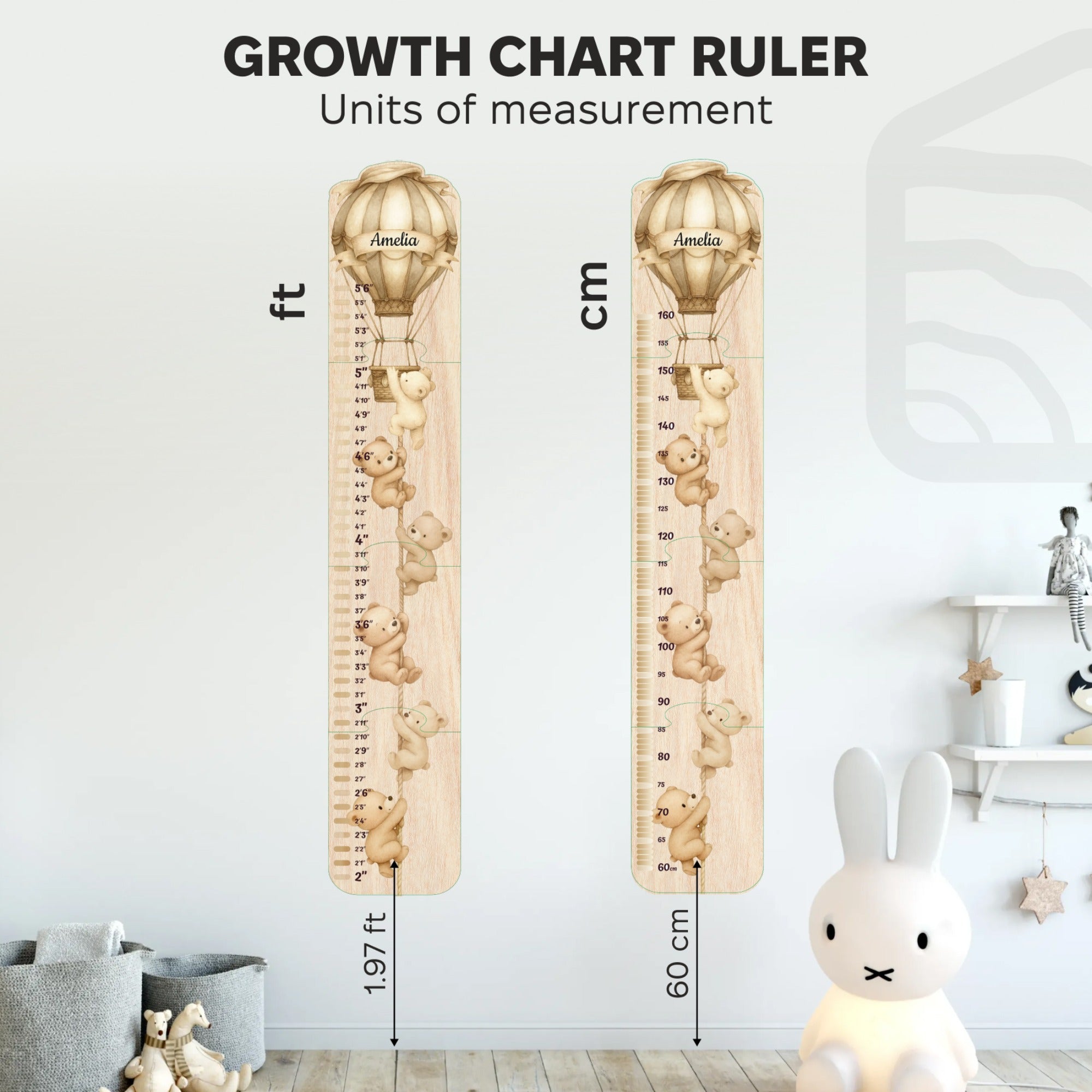 Tabla de crecimiento infantil - Osito de peluche