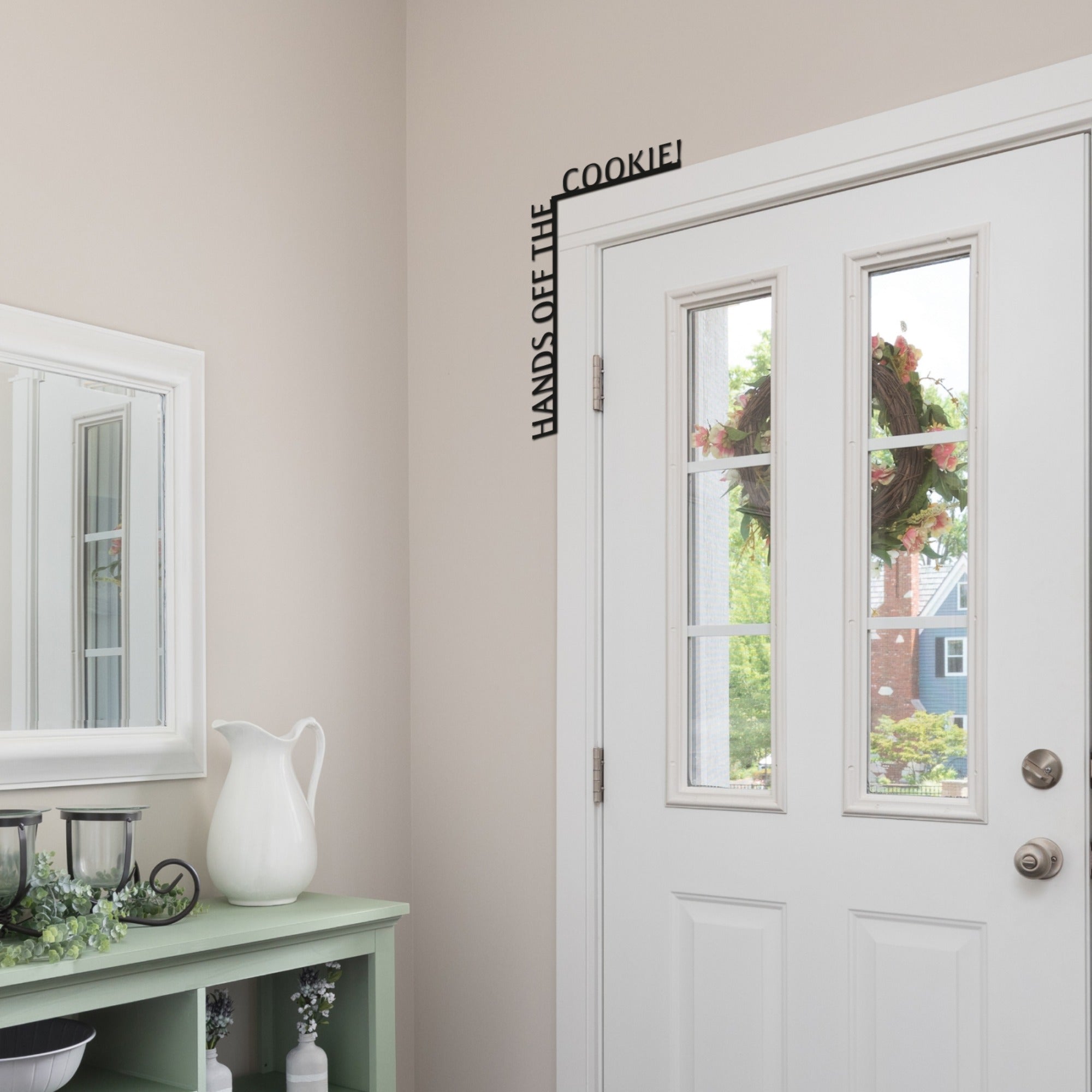 Wooden Corner Quote β Hands Off the Cookie!