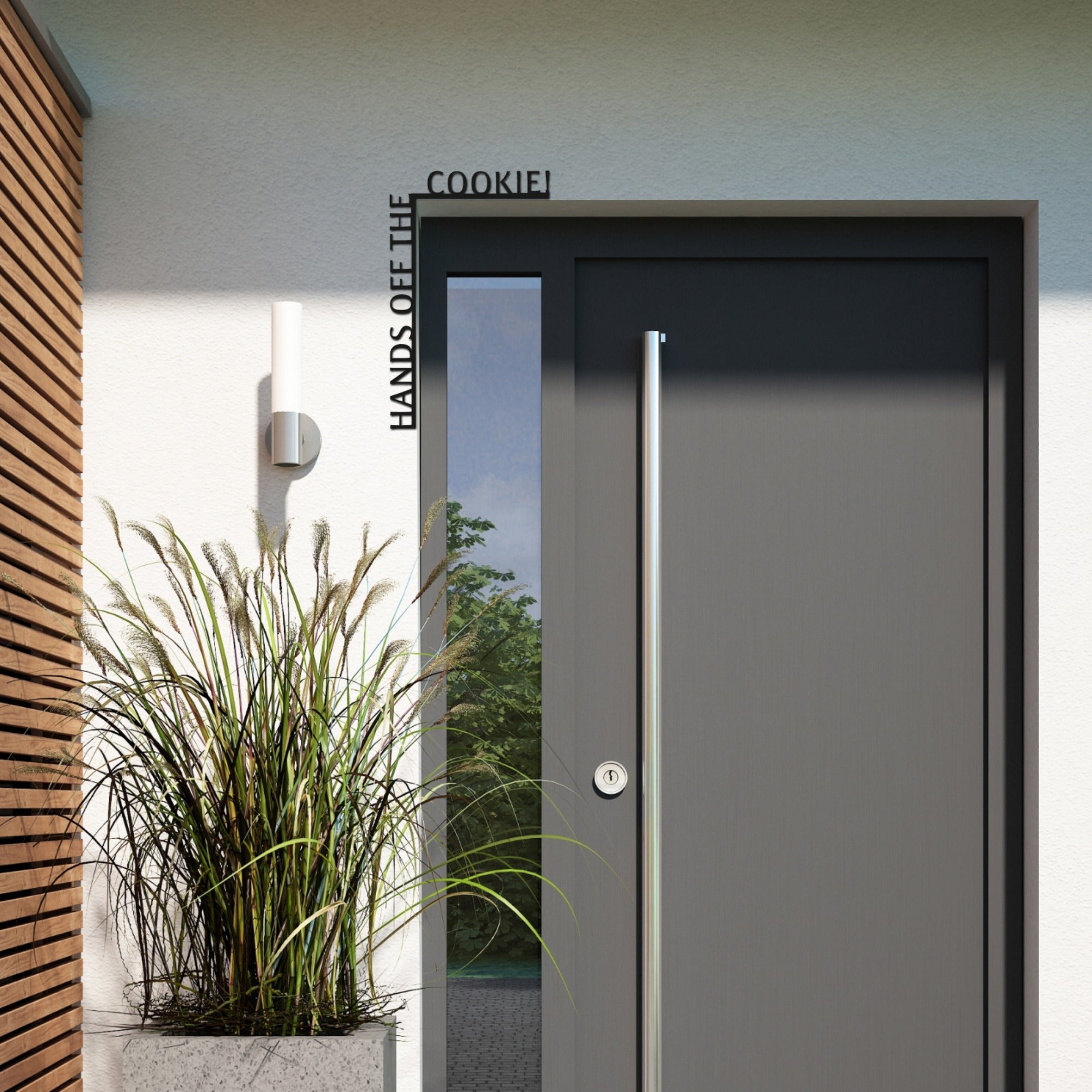 Wooden Corner Quote β Hands Off the Cookie!