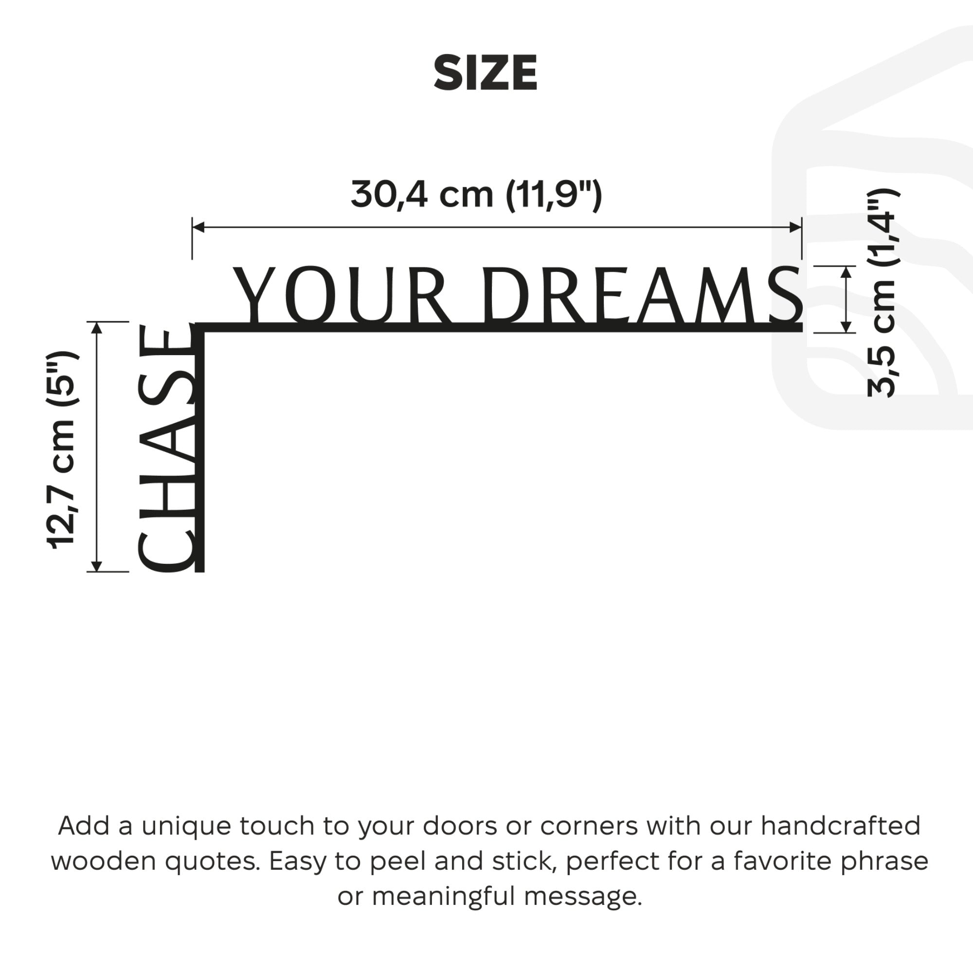 Wooden Corner Quote β Chase Your Dreams