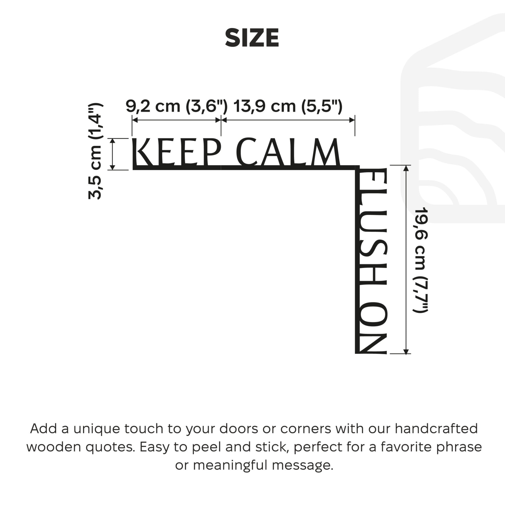 Wooden Corner Quote – Keep Calm, Flush On