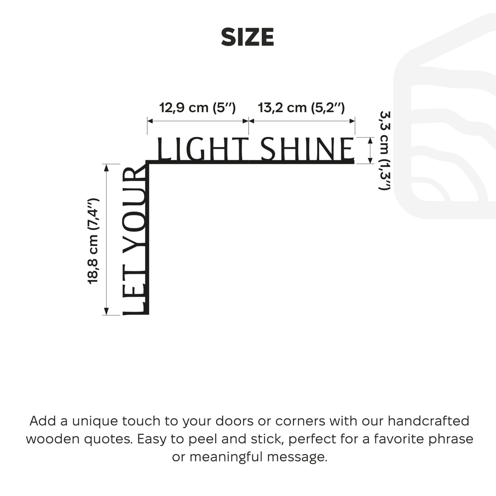 Wooden Corner Quote β Let Your Light Shine