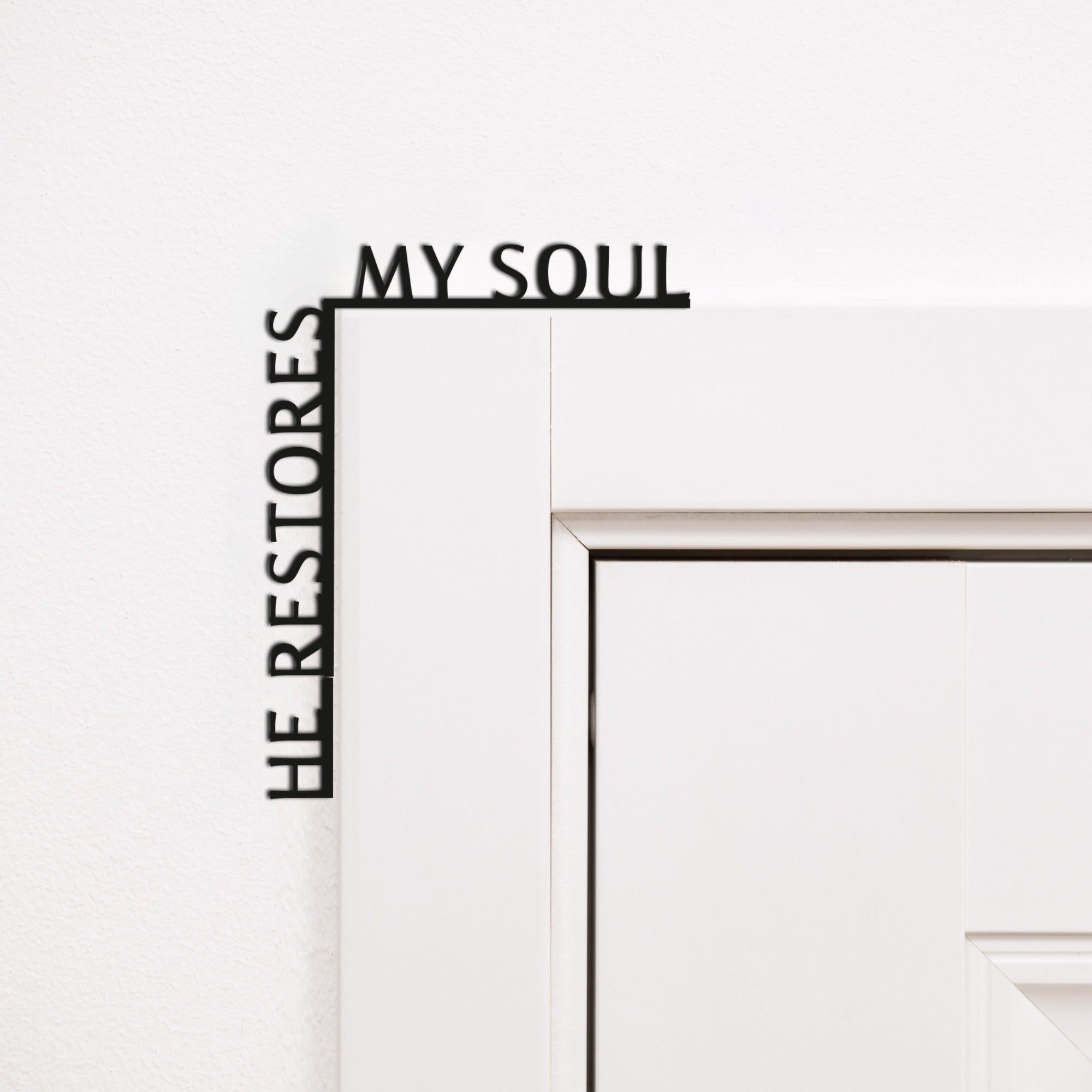 Wooden Corner Quote – He Restores My Soul