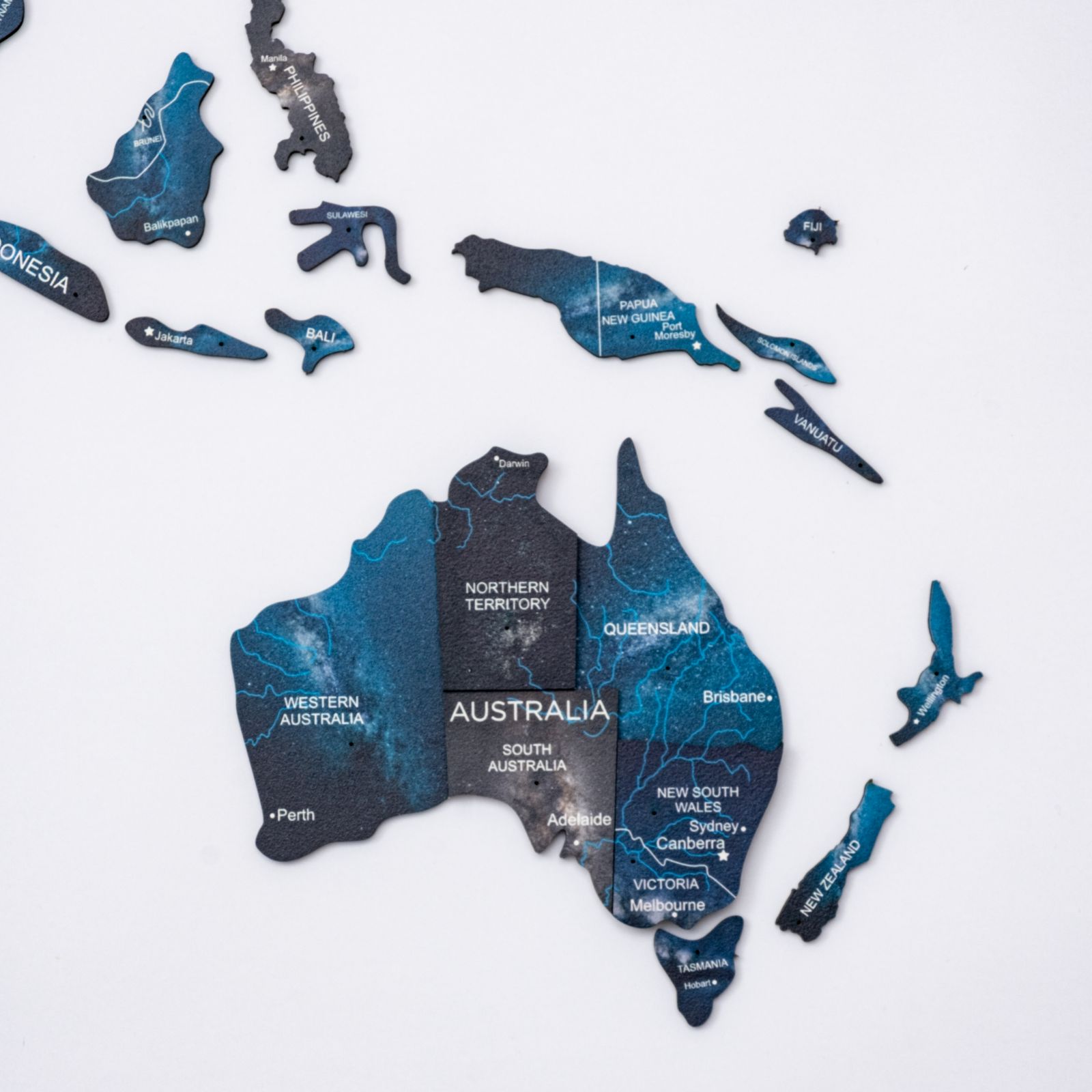 3D leuchtende/magnetische farbige hölzerne Weltkarte Raum