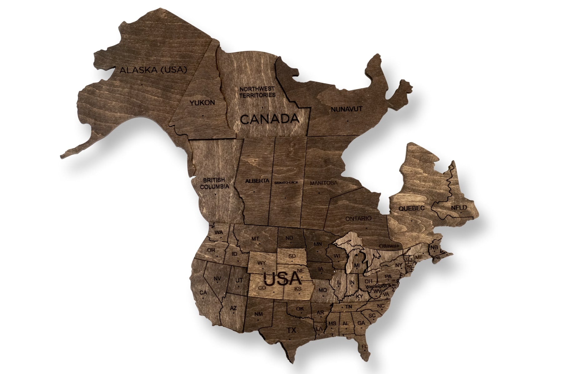 wood world map walnut