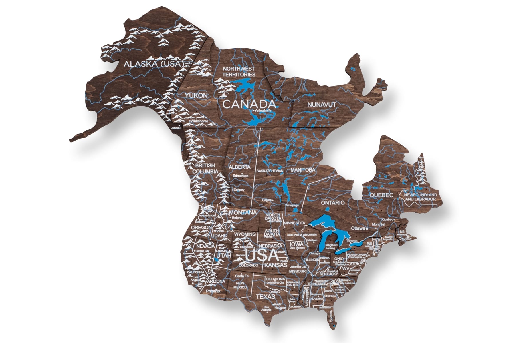 wood world map walnut