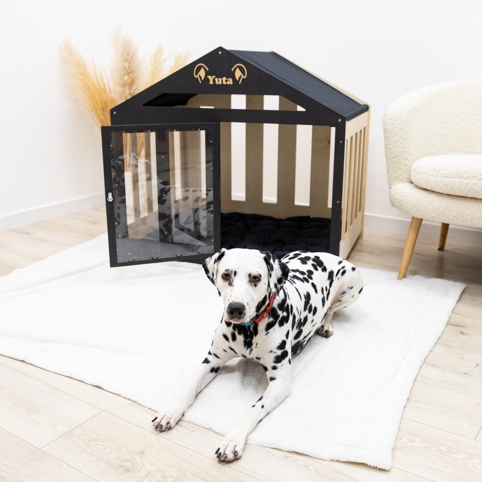 Dog House with a Fabric Roof - Black by Enjoy The Wood