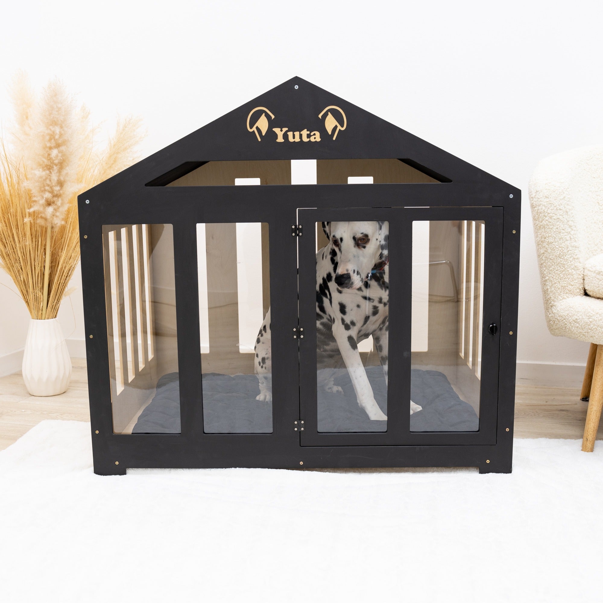 Dog House with a Fabric Roof - Black by Enjoy The Wood