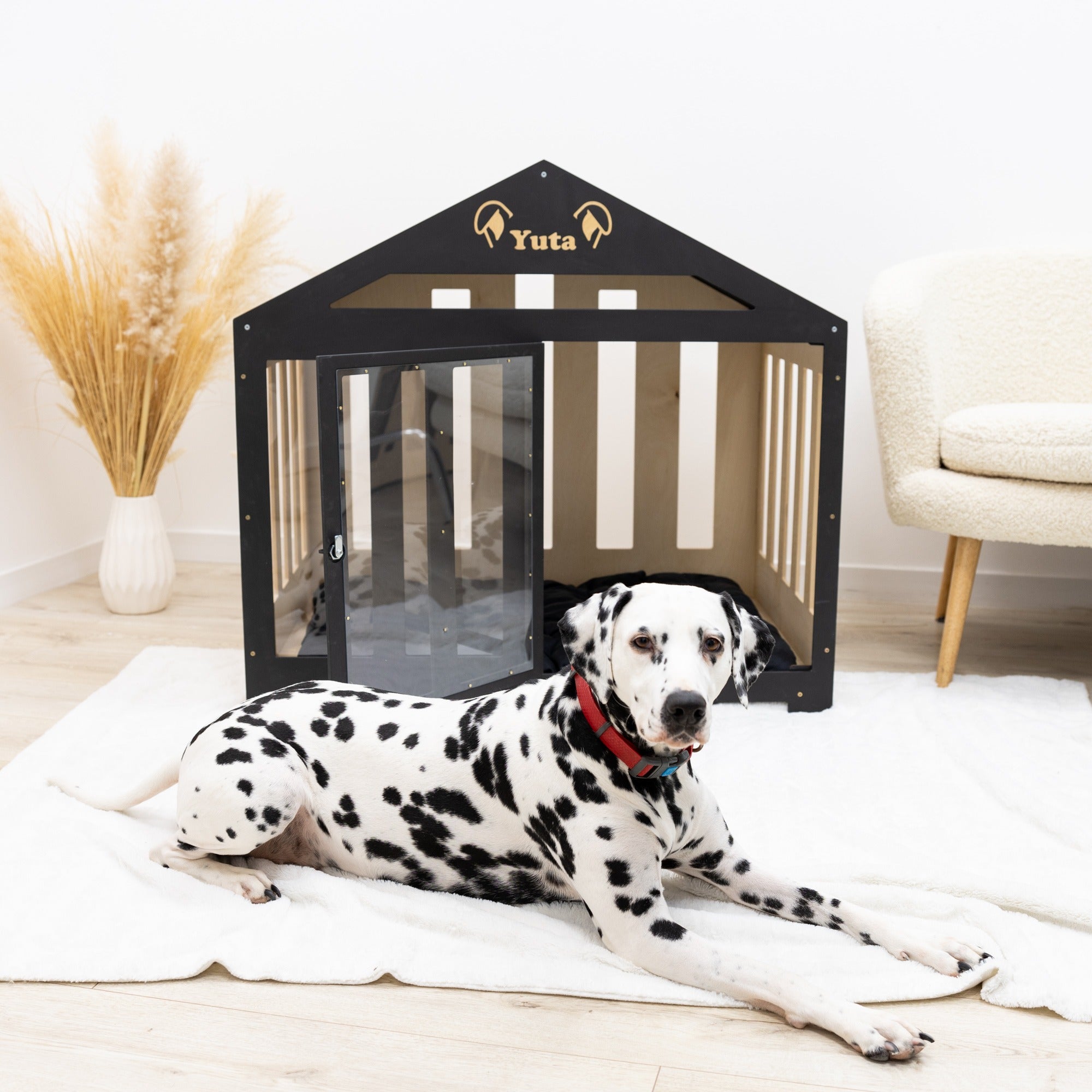 Dog House with a Fabric Roof - Black by Enjoy The Wood