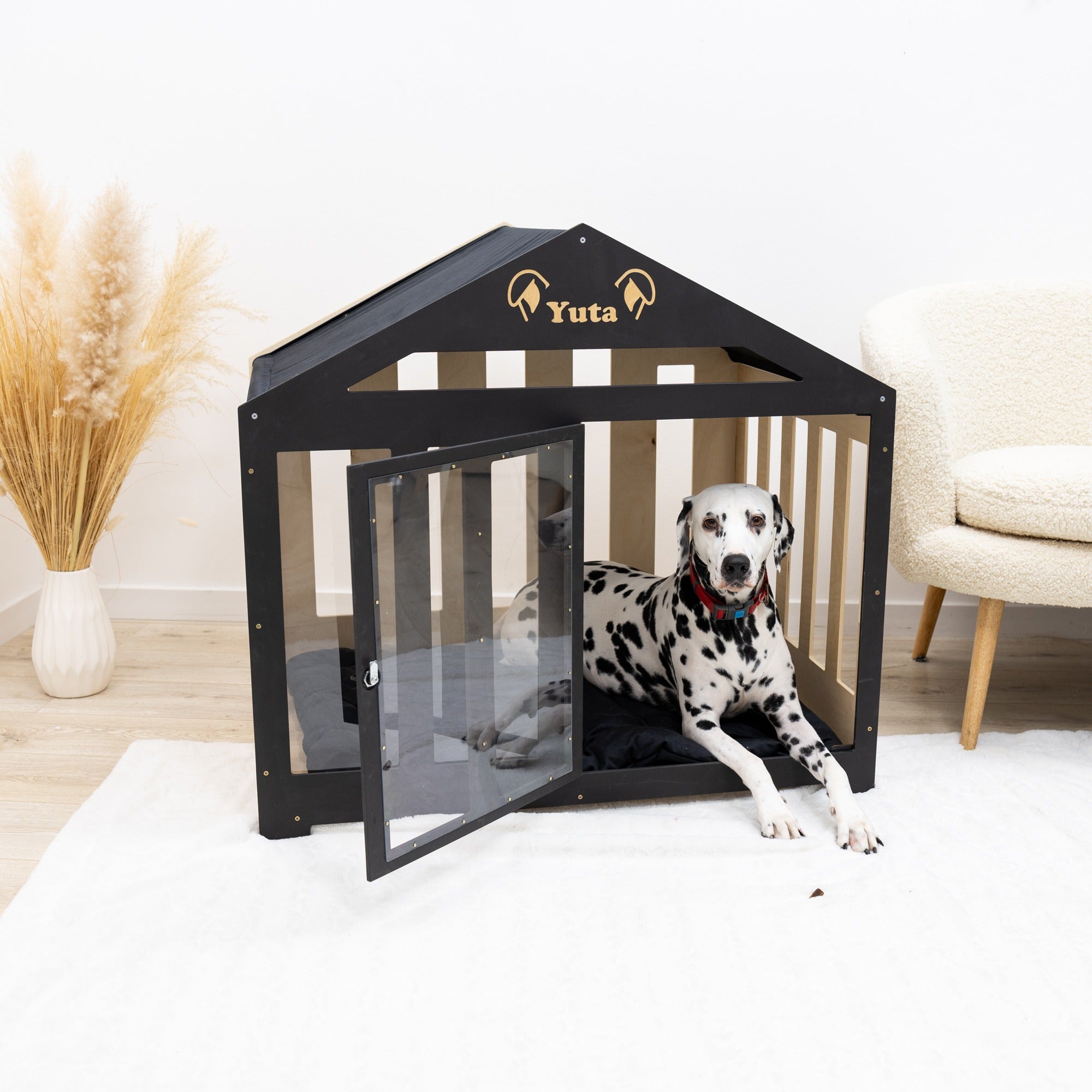 Dog House with a Fabric Roof - Black by Enjoy The Wood