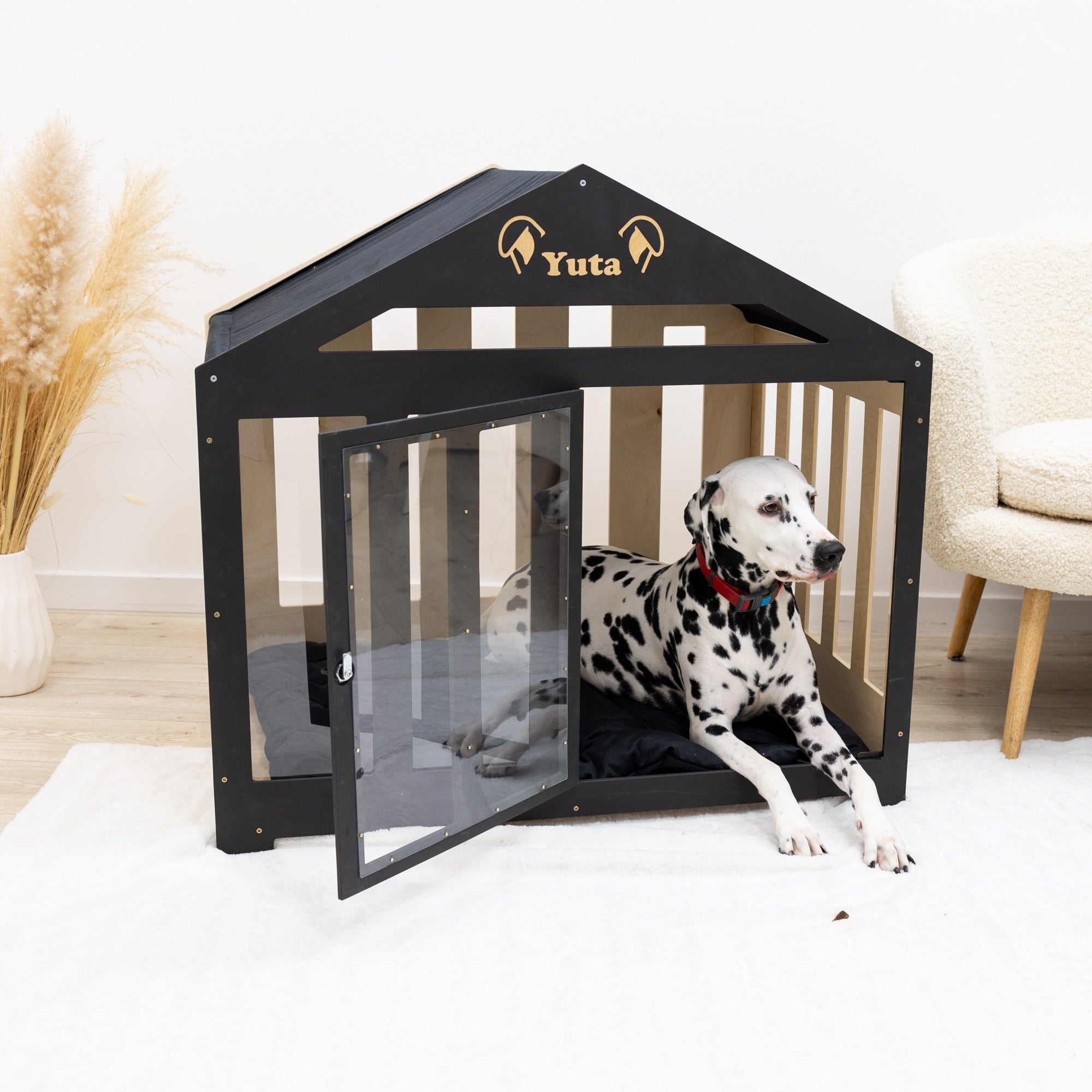 Dog House with a Fabric Roof - Black by Enjoy The Wood