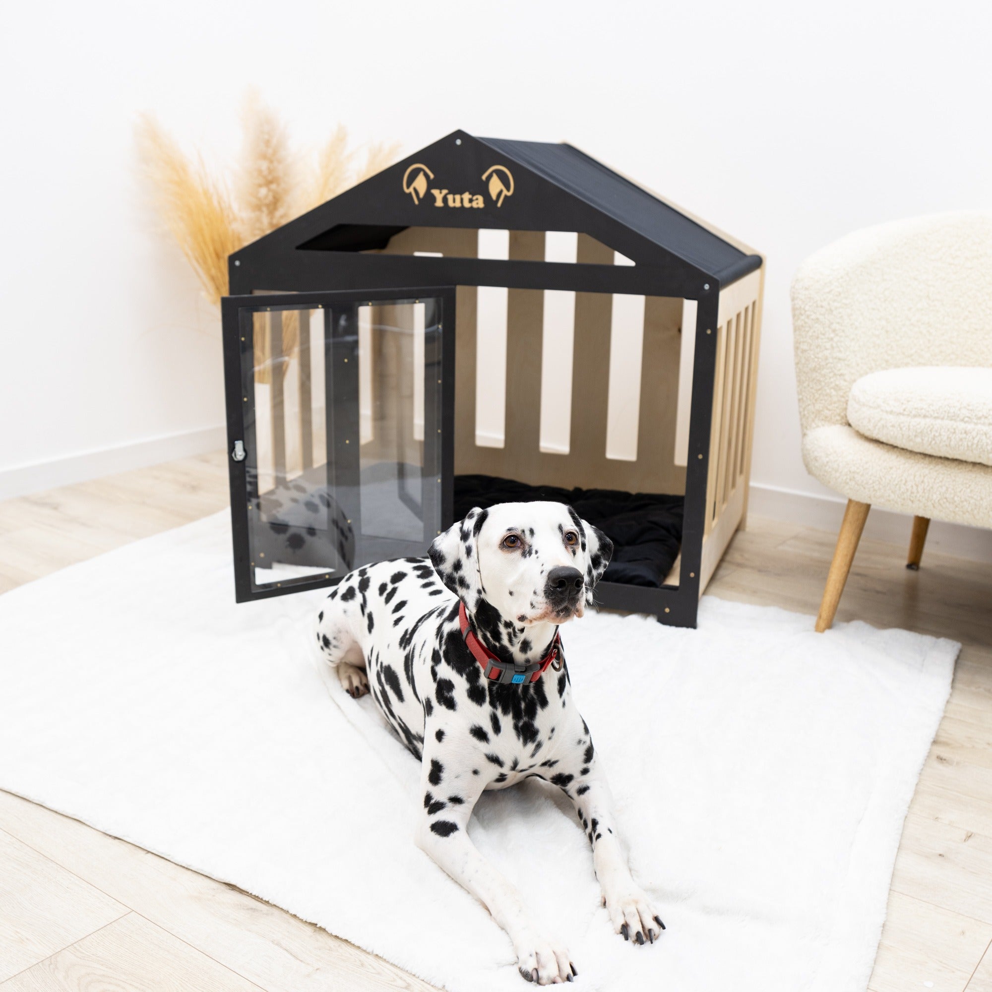 Dog House with a Fabric Roof - Black by Enjoy The Wood