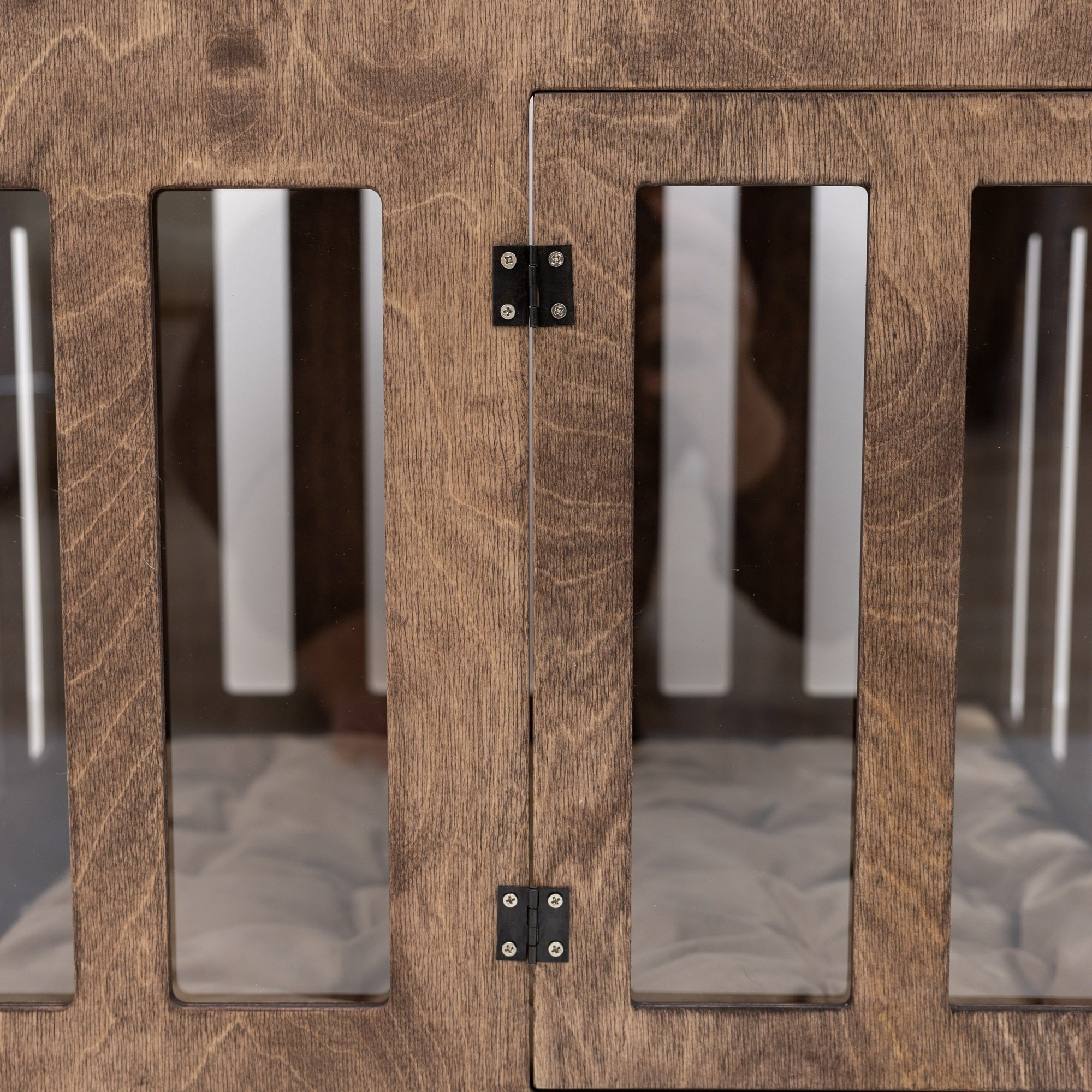 Dog House with a Fabric Roof - Dark Walnut by Enjoy The Wood