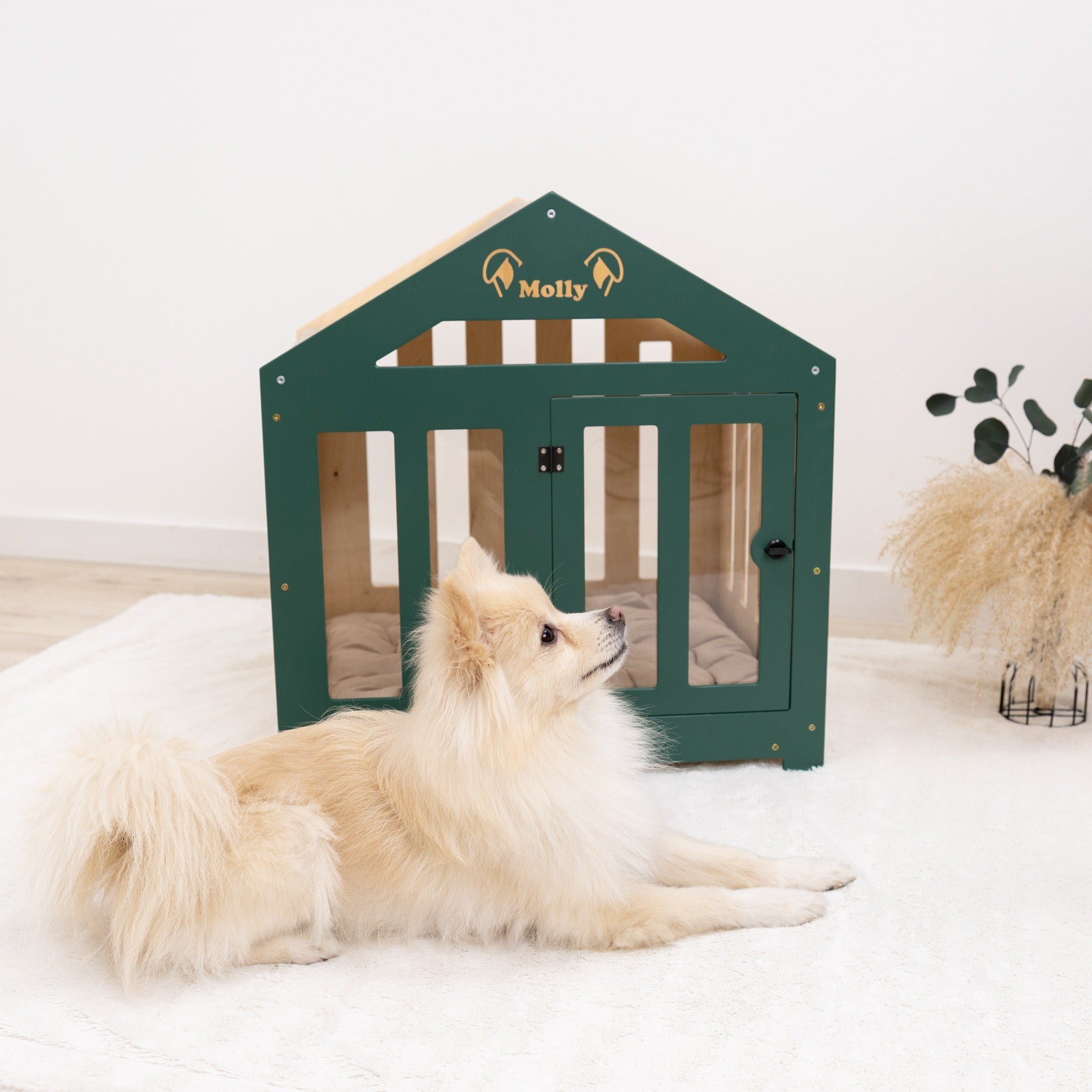 Dog House with a Fabric Roof - Green by Enjoy The Wood