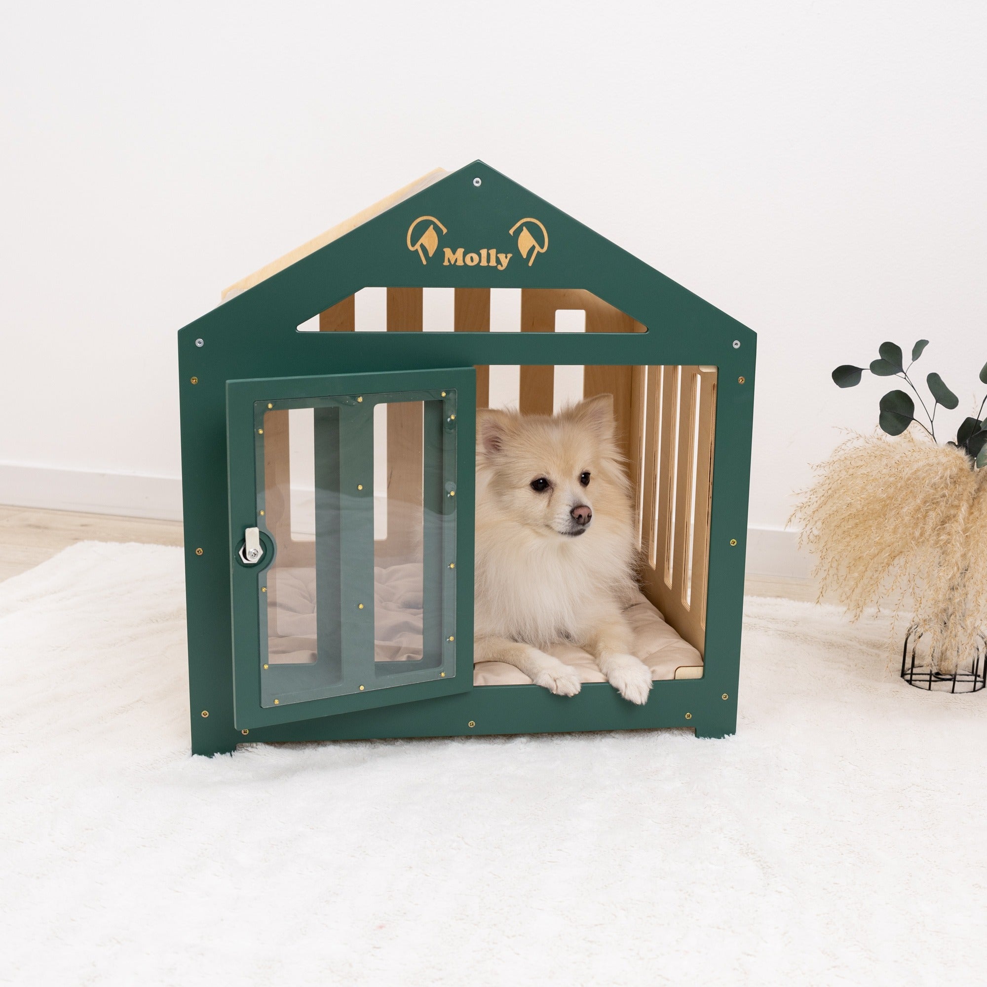 Dog House with a Fabric Roof - Green by Enjoy The Wood