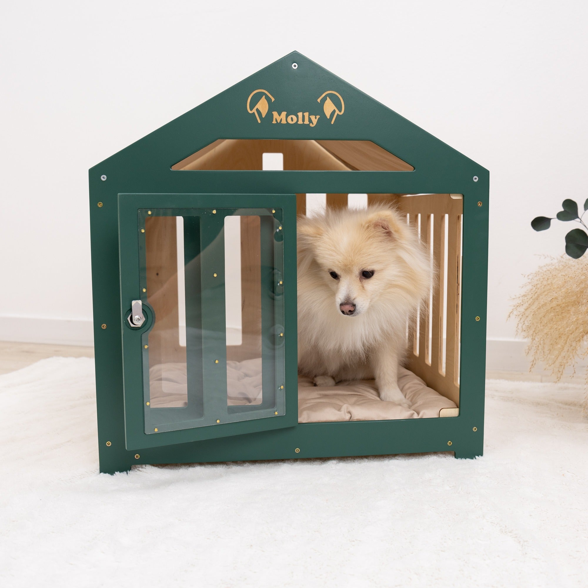 Dog House with a Fabric Roof - Green by Enjoy The Wood