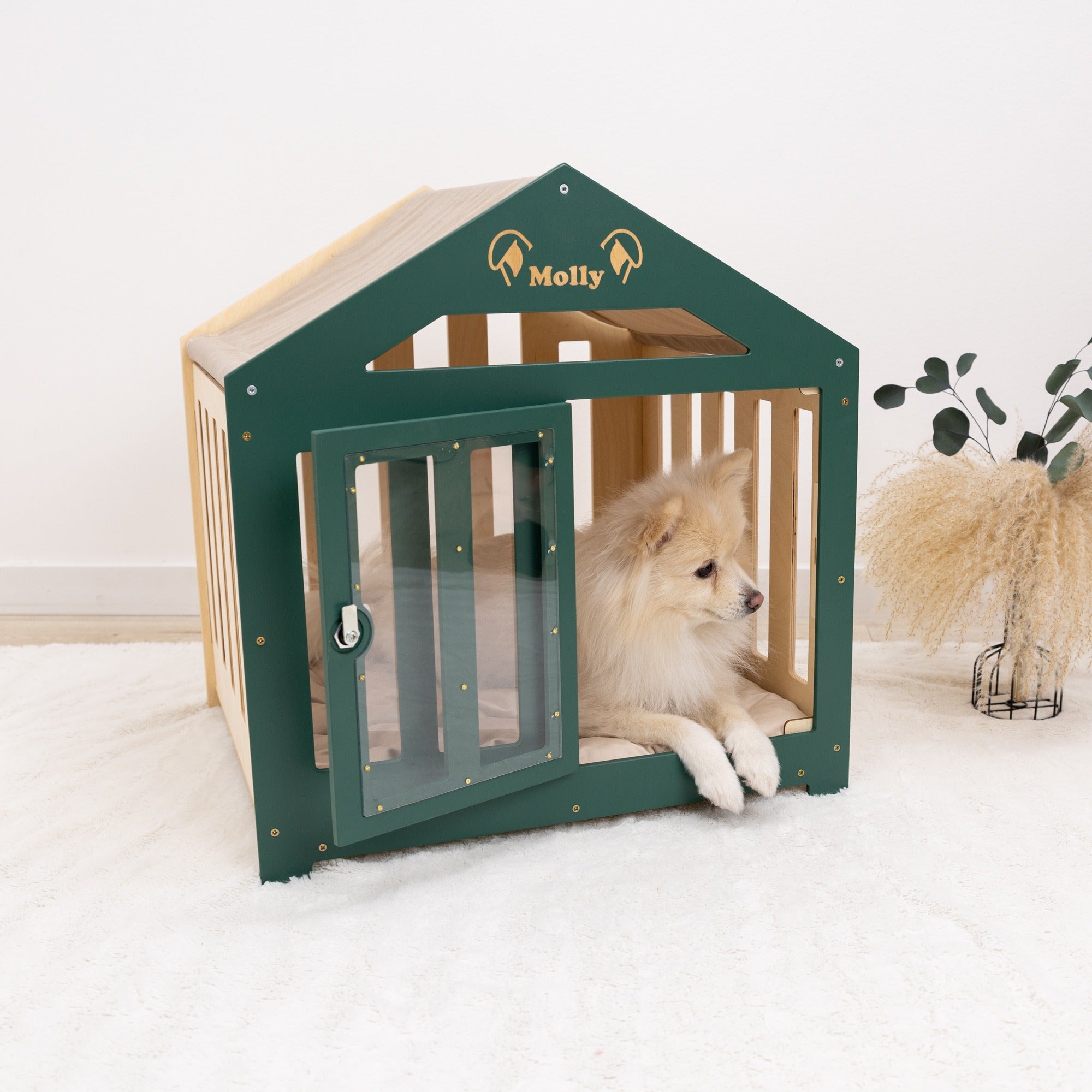 Dog House with a Fabric Roof - Green by Enjoy The Wood