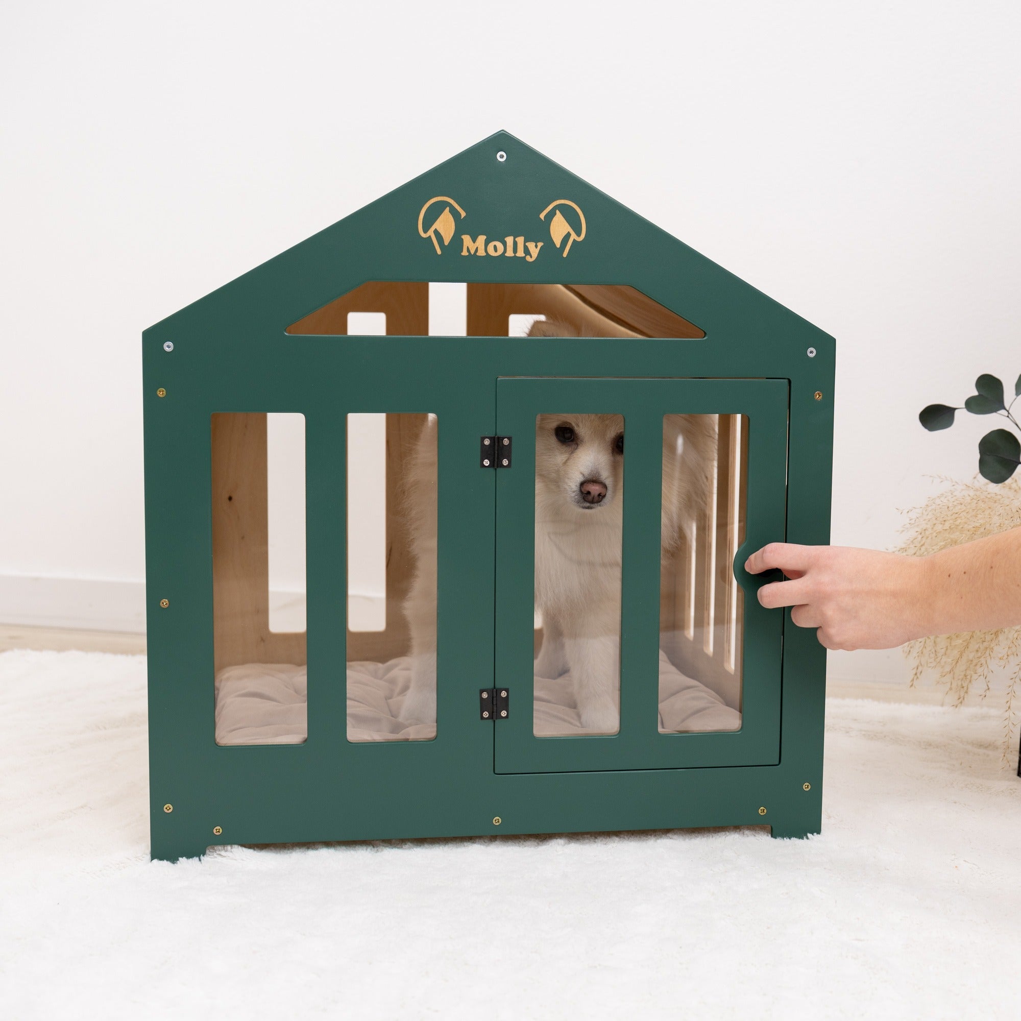 Dog House with a Fabric Roof - Green by Enjoy The Wood