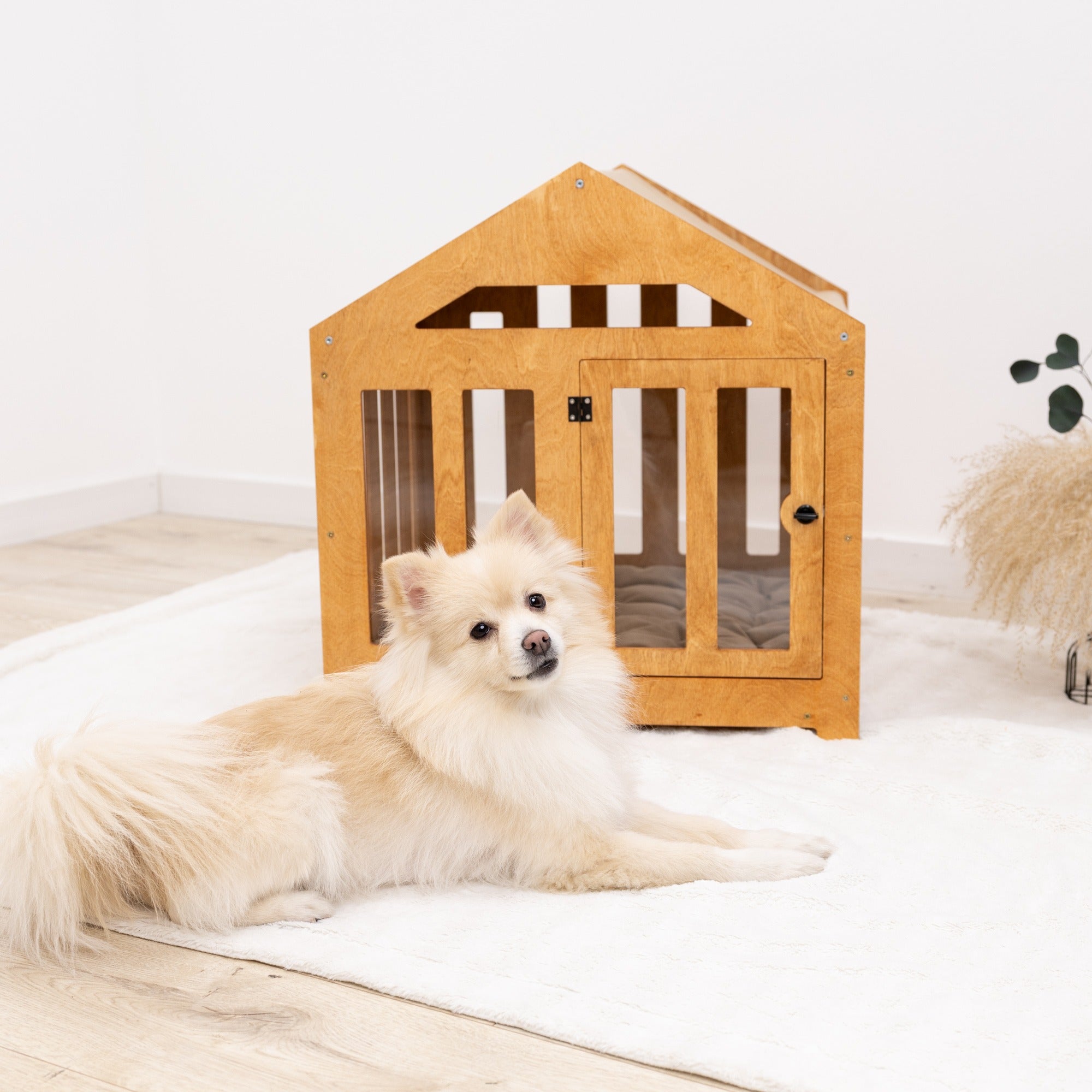 Dog House with a Fabric Roof - Oak by Enjoy The Wood