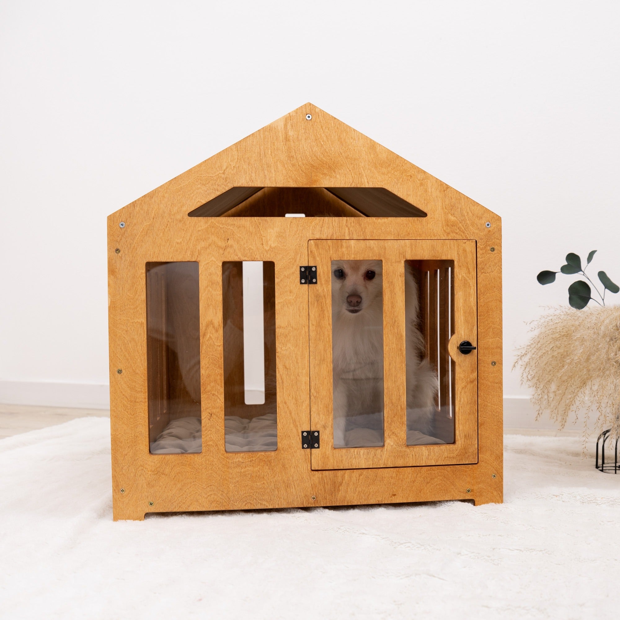 Dog House with a Fabric Roof - Oak by Enjoy The Wood