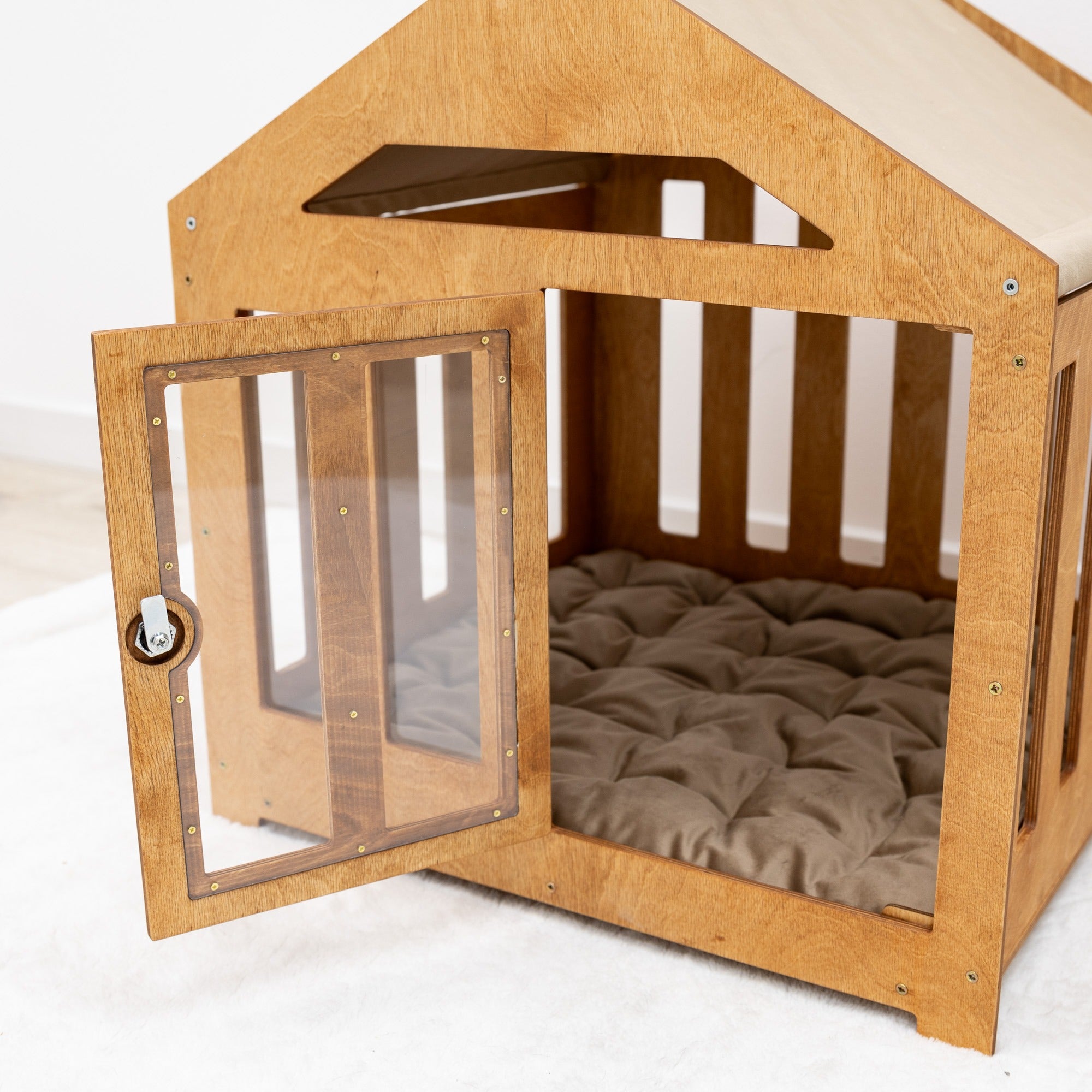 Dog House with a Fabric Roof - Oak by Enjoy The Wood