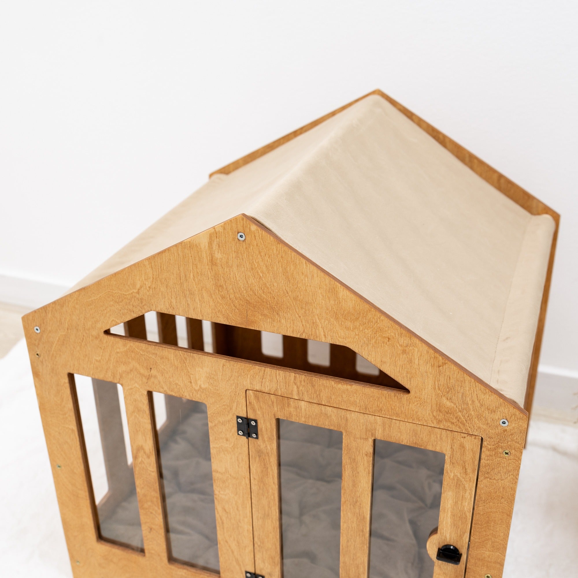Dog House with a Fabric Roof - Oak by Enjoy The Wood