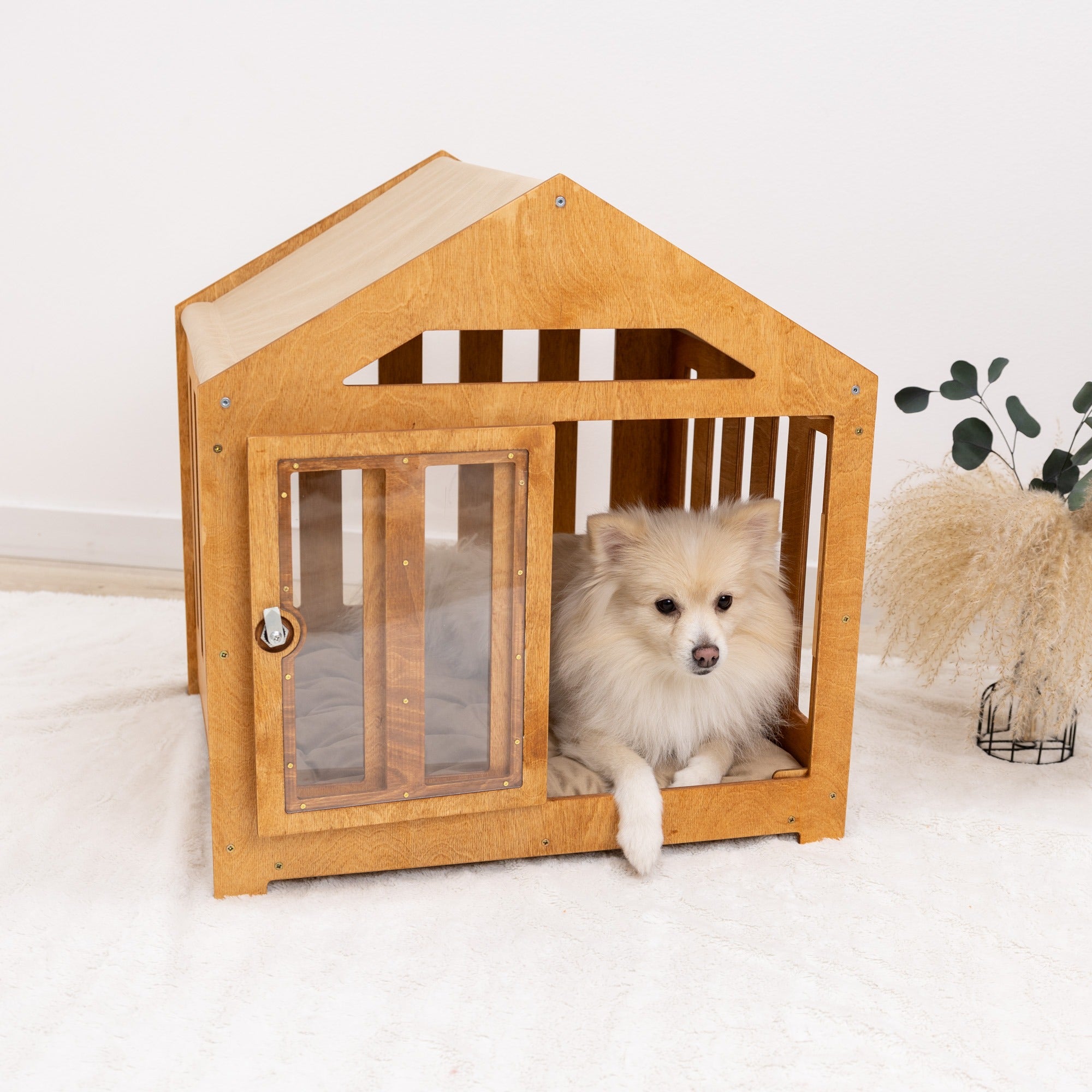 Dog House with a Fabric Roof - Oak by Enjoy The Wood