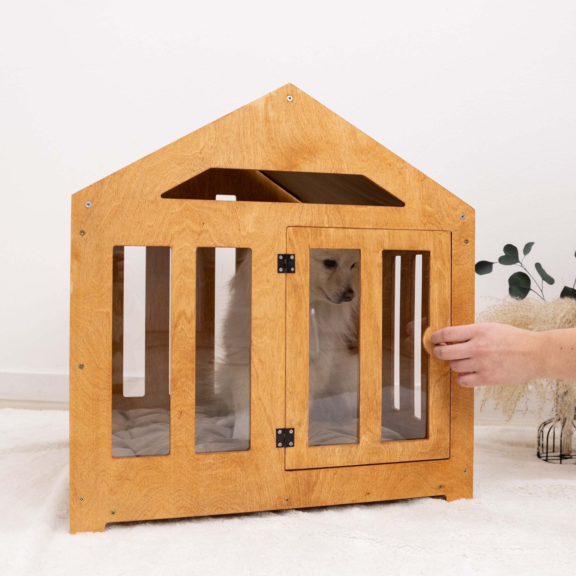 Dog House with a Fabric Roof - Oak by Enjoy The Wood