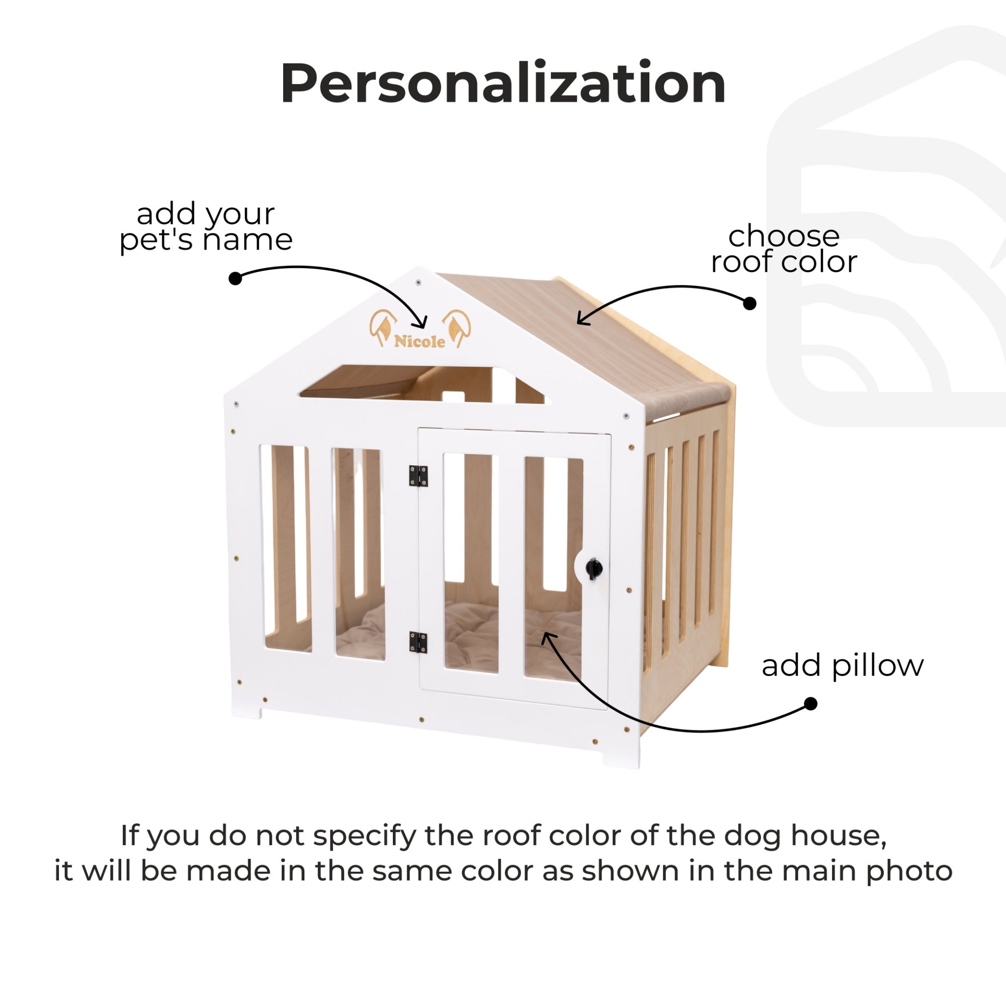 Dog House with a Fabric Roof - White by Enjoy The Wood