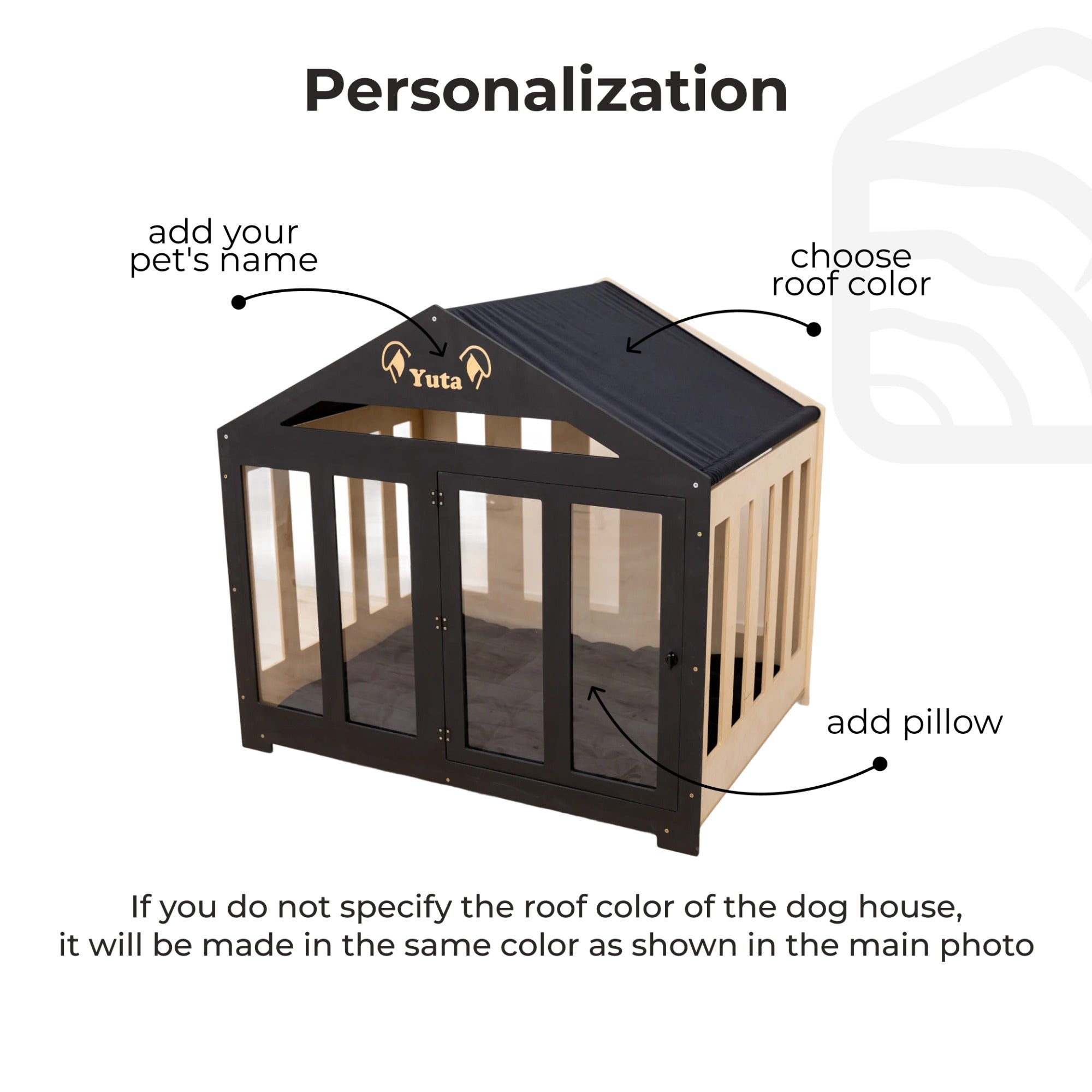 Dog House with a Fabric Roof - Black by Enjoy The Wood