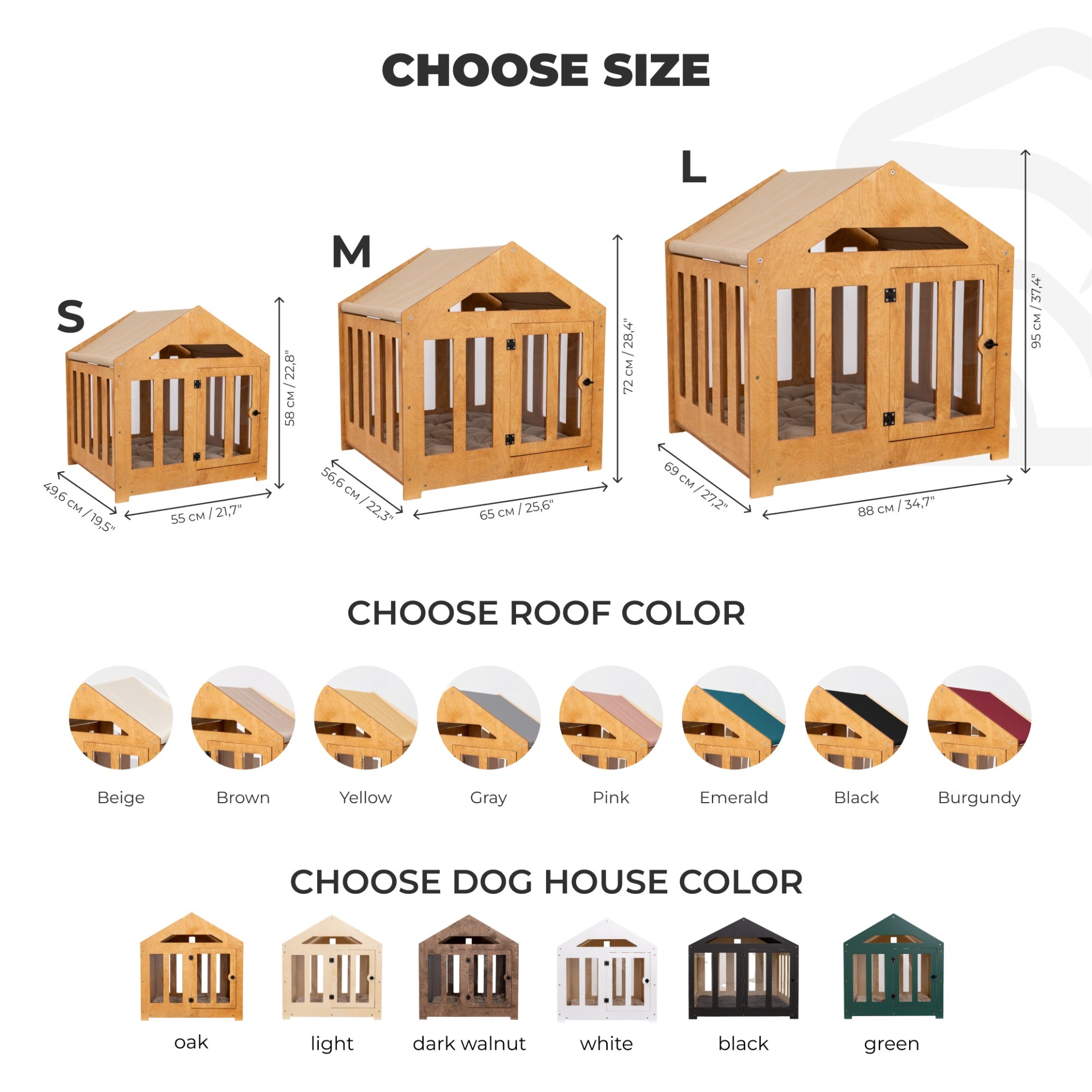Dog House with a Fabric Roof - Oak by Enjoy The Wood