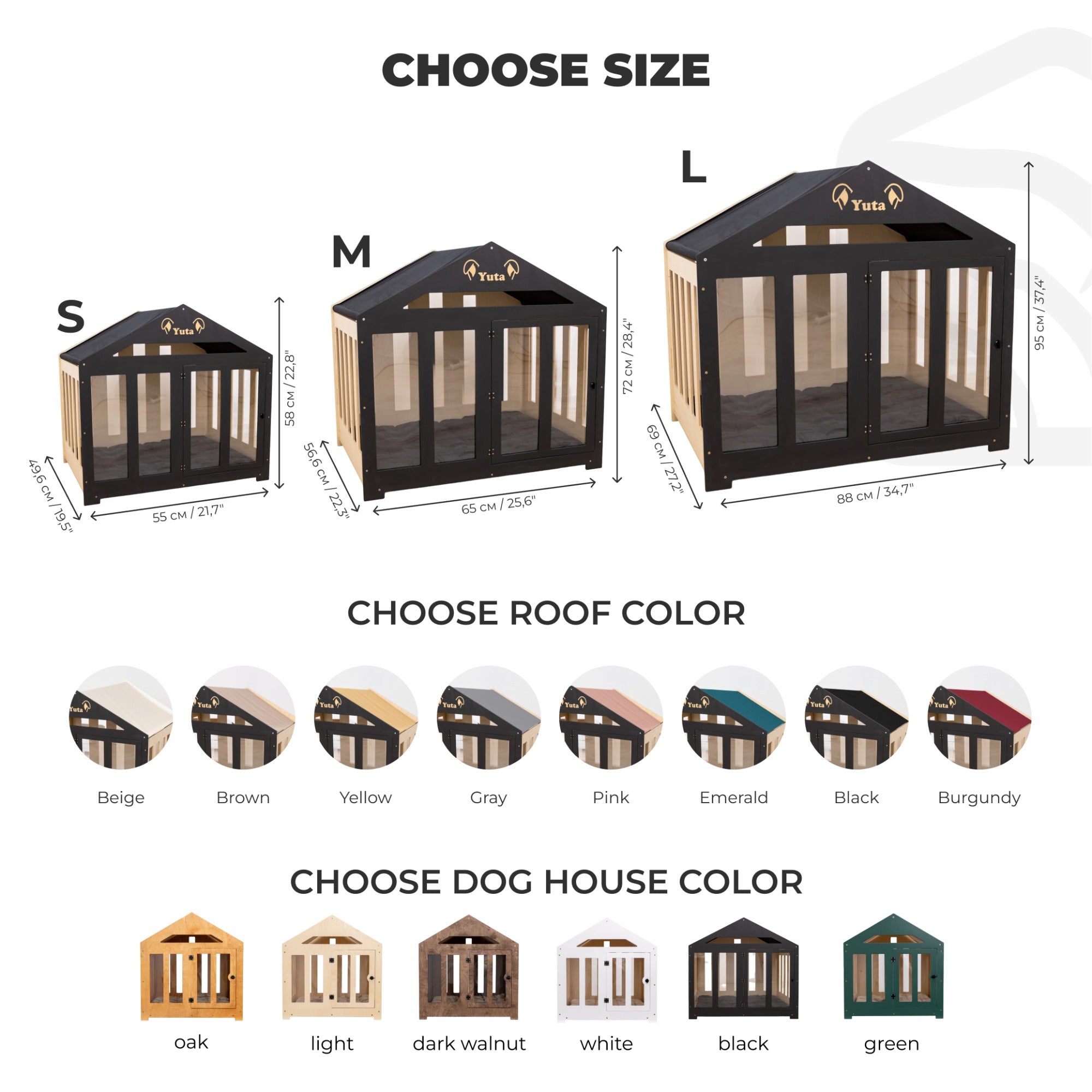 Dog House with a Fabric Roof - Black by Enjoy The Wood