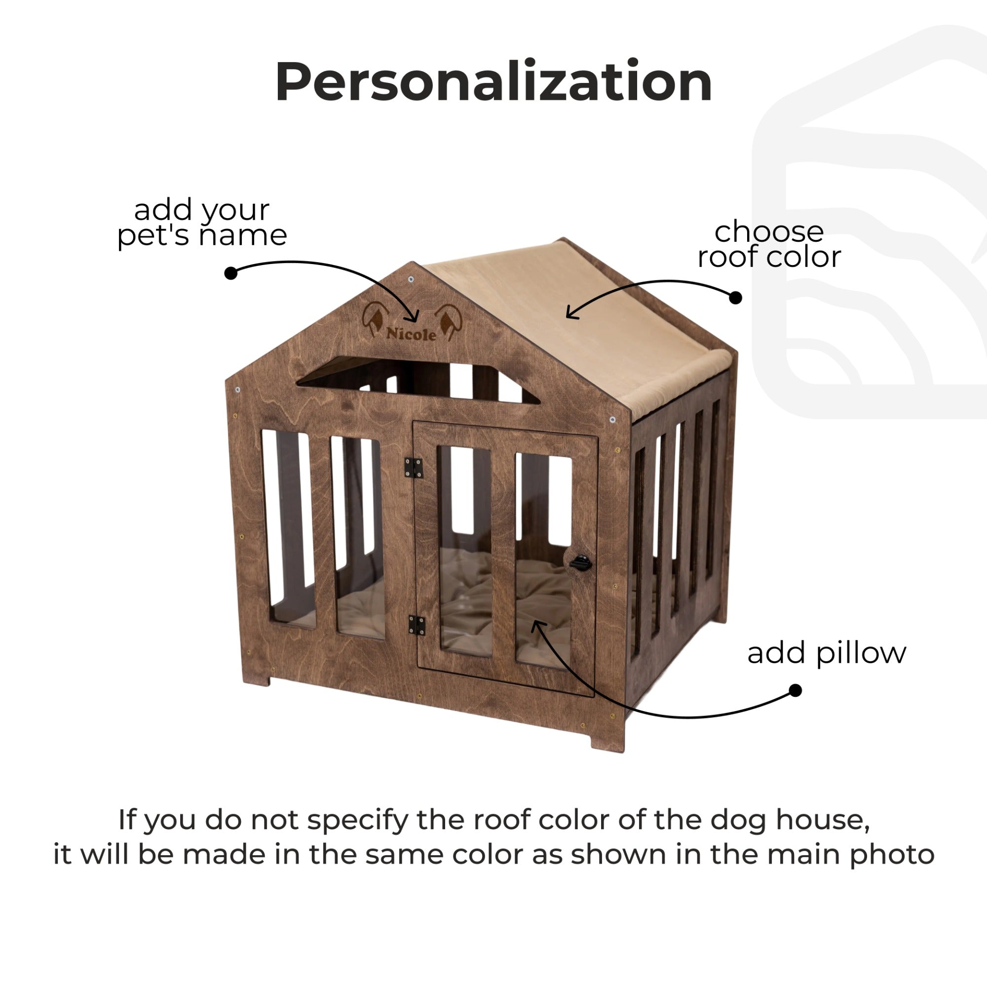 Dog House with a Fabric Roof - Dark Walnut by Enjoy The Wood