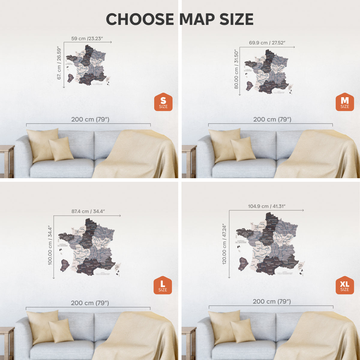 Woman interacting with a wall-mounted map of France