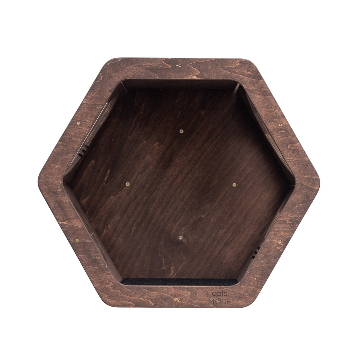 hexagonal wall shelves made from wood