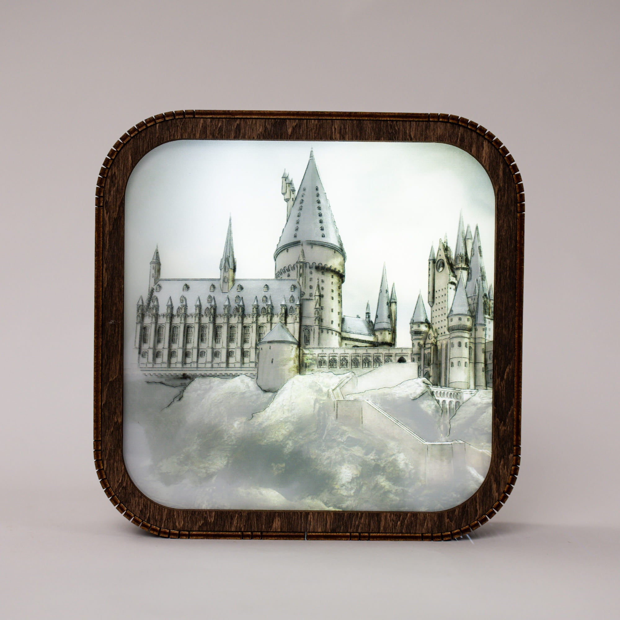 Wooden Acrylic Harry Potter Night Light - Hogwarts Castle by Enjoy The Wood