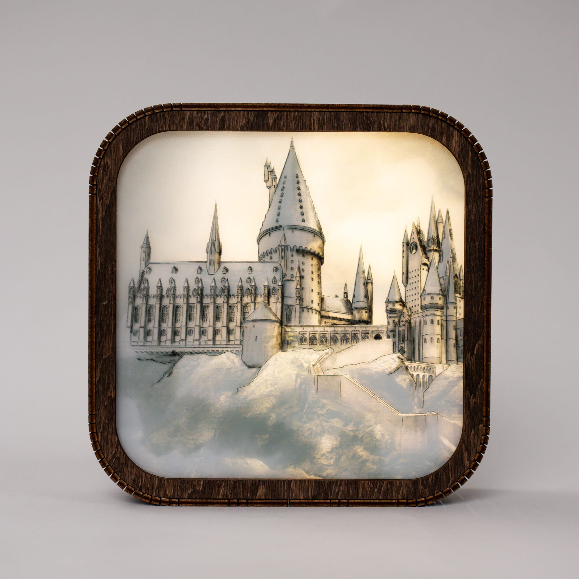 Wooden Acrylic Harry Potter Night Light - Hogwarts Castle by Enjoy The Wood