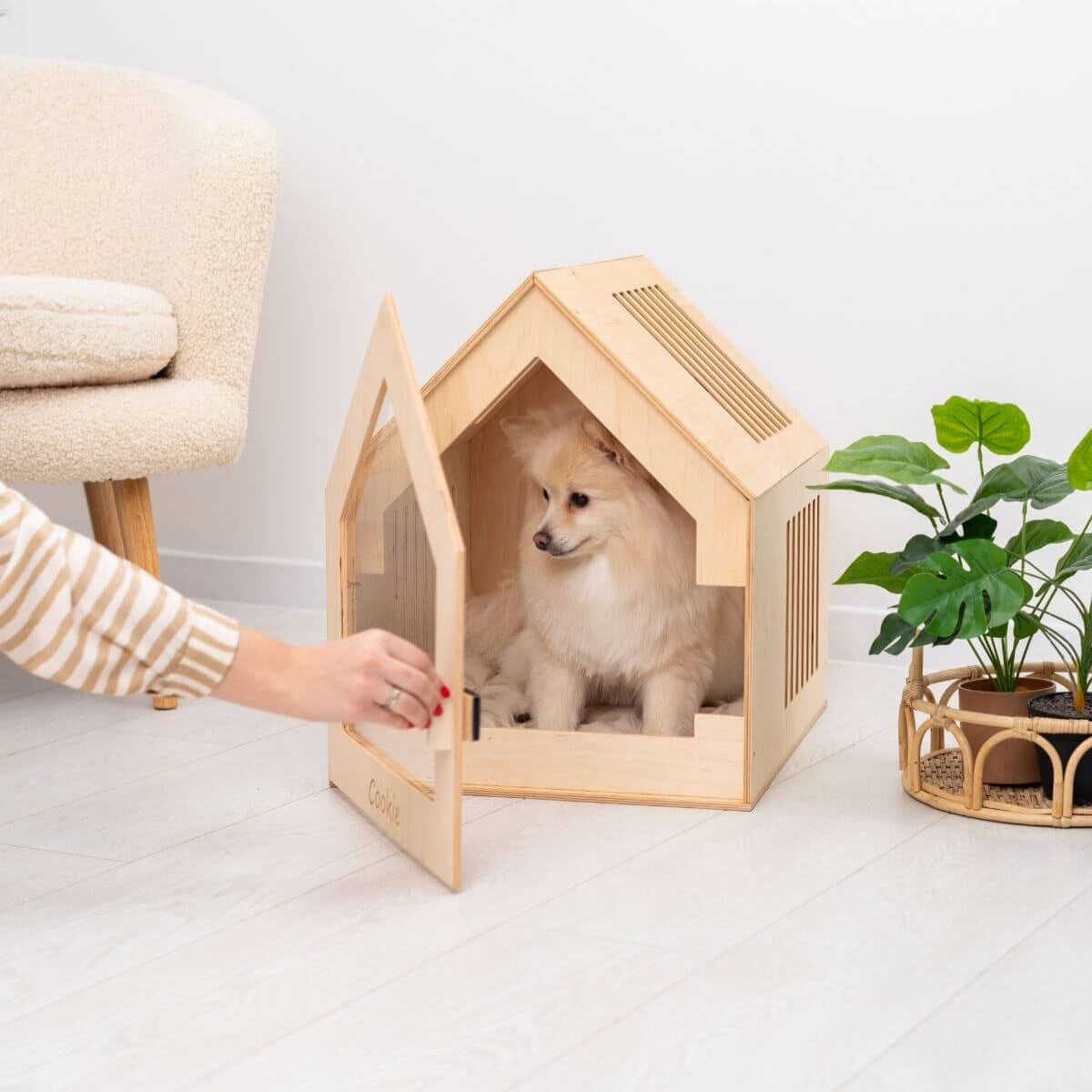 indoor wooden dog house