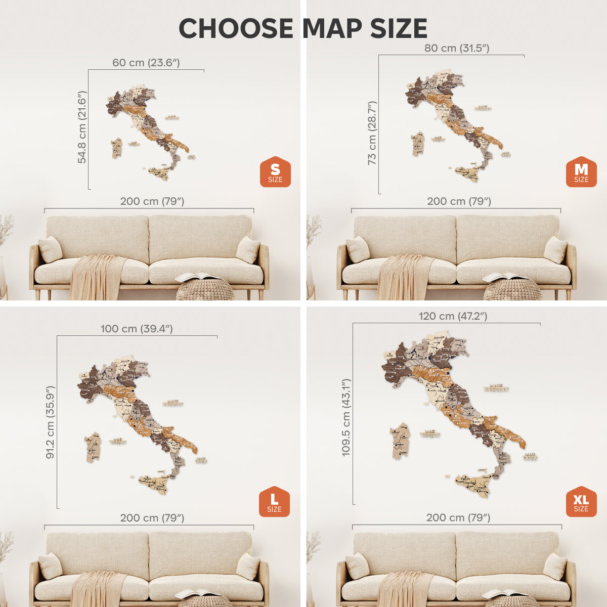 info mulicolor italy map