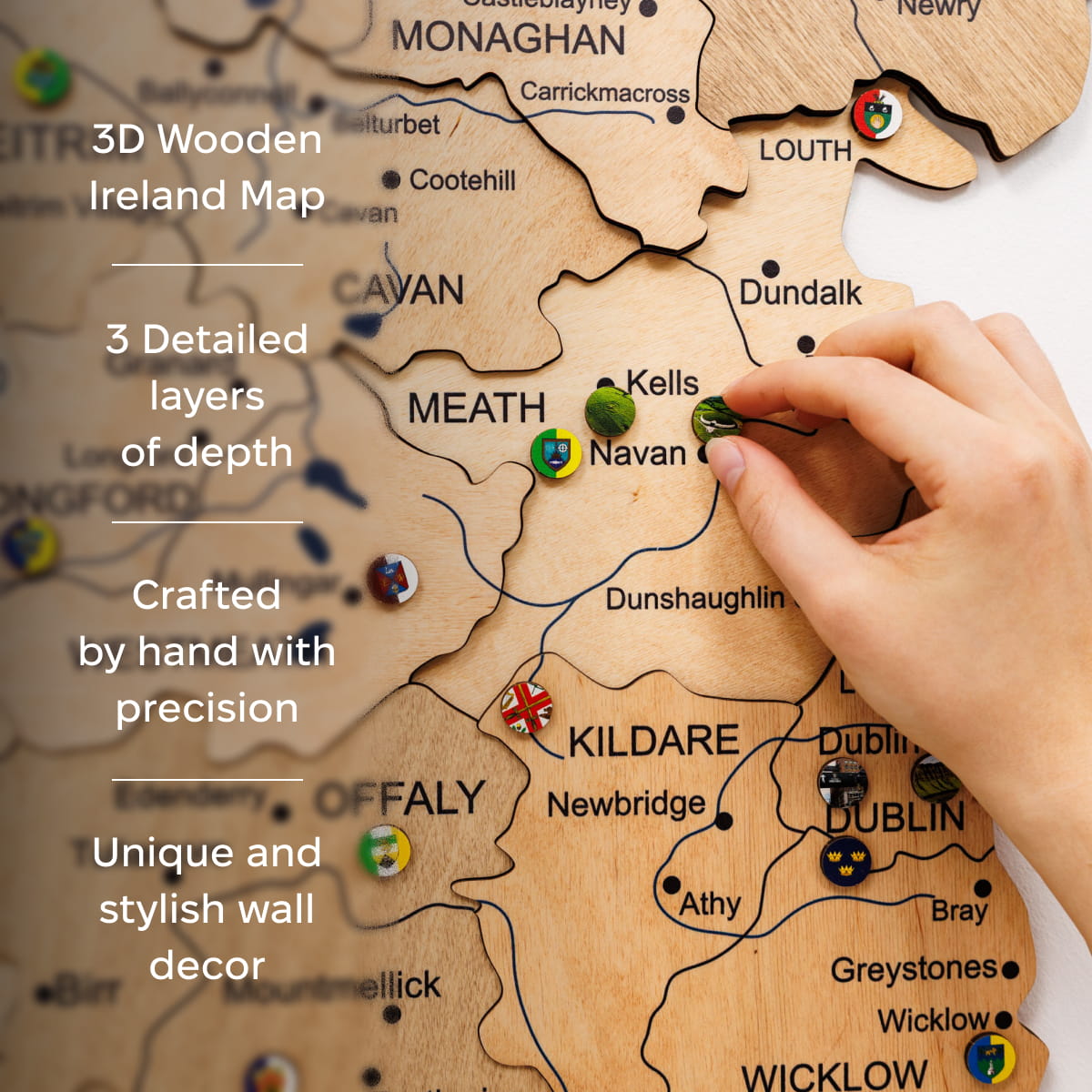 3D Wooden Map of Ireland - Gold by Enjoy The Wood