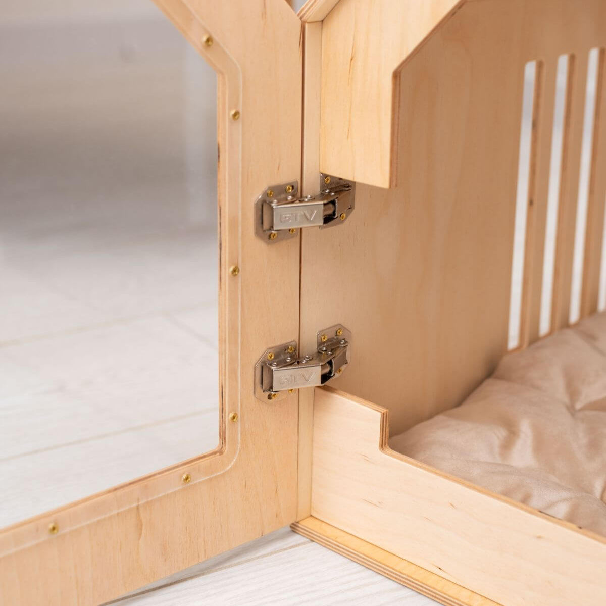 large indoor dog house with door