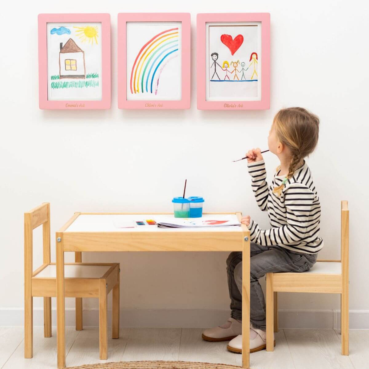 changeable artwork frames pink without glass