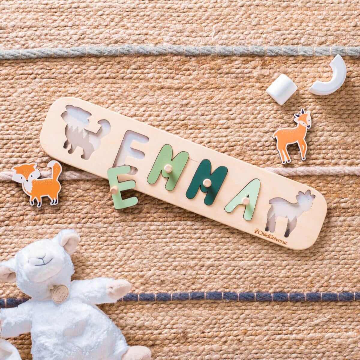 Kids educational wooden name puzzle