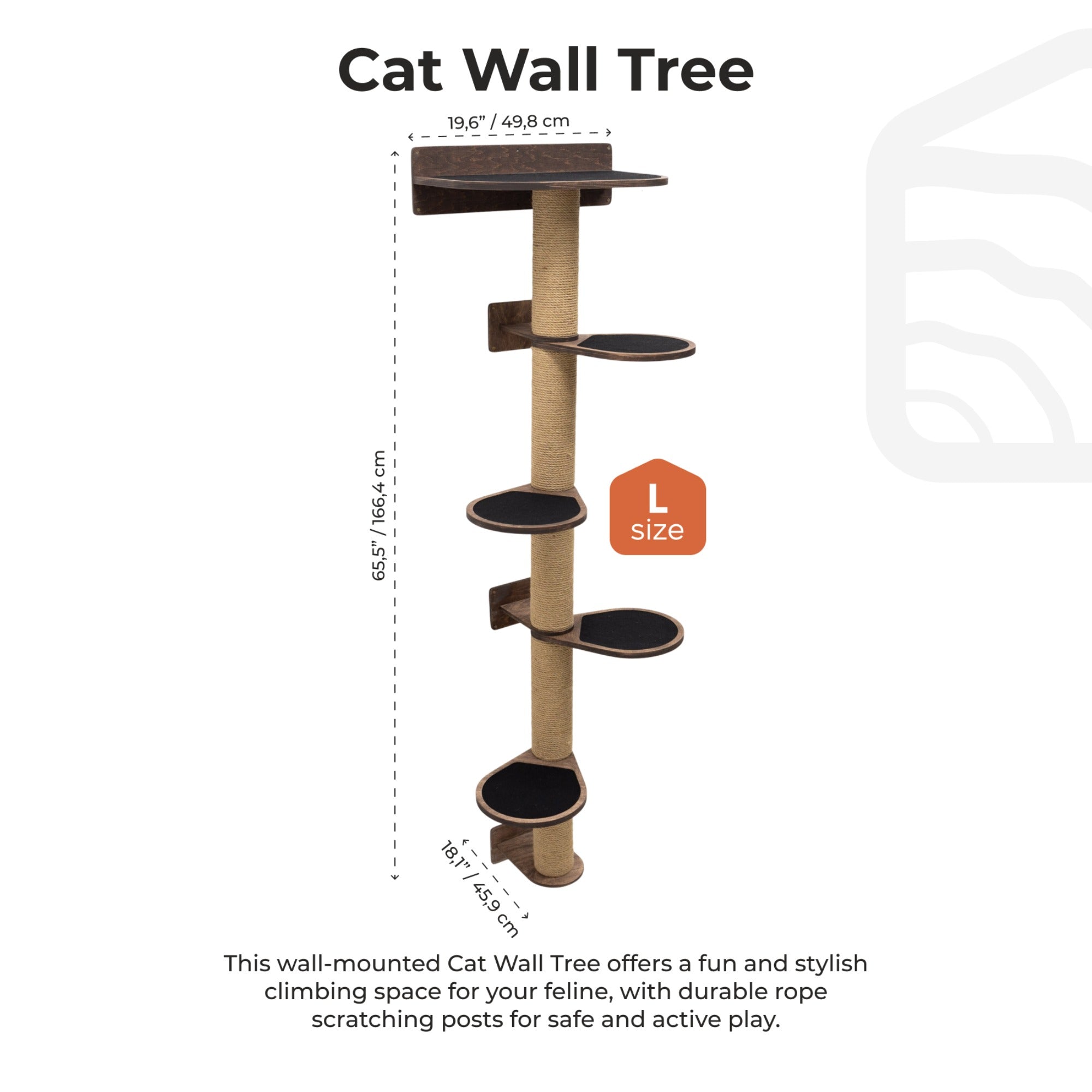 Large Cat Tree – Dark Walnut